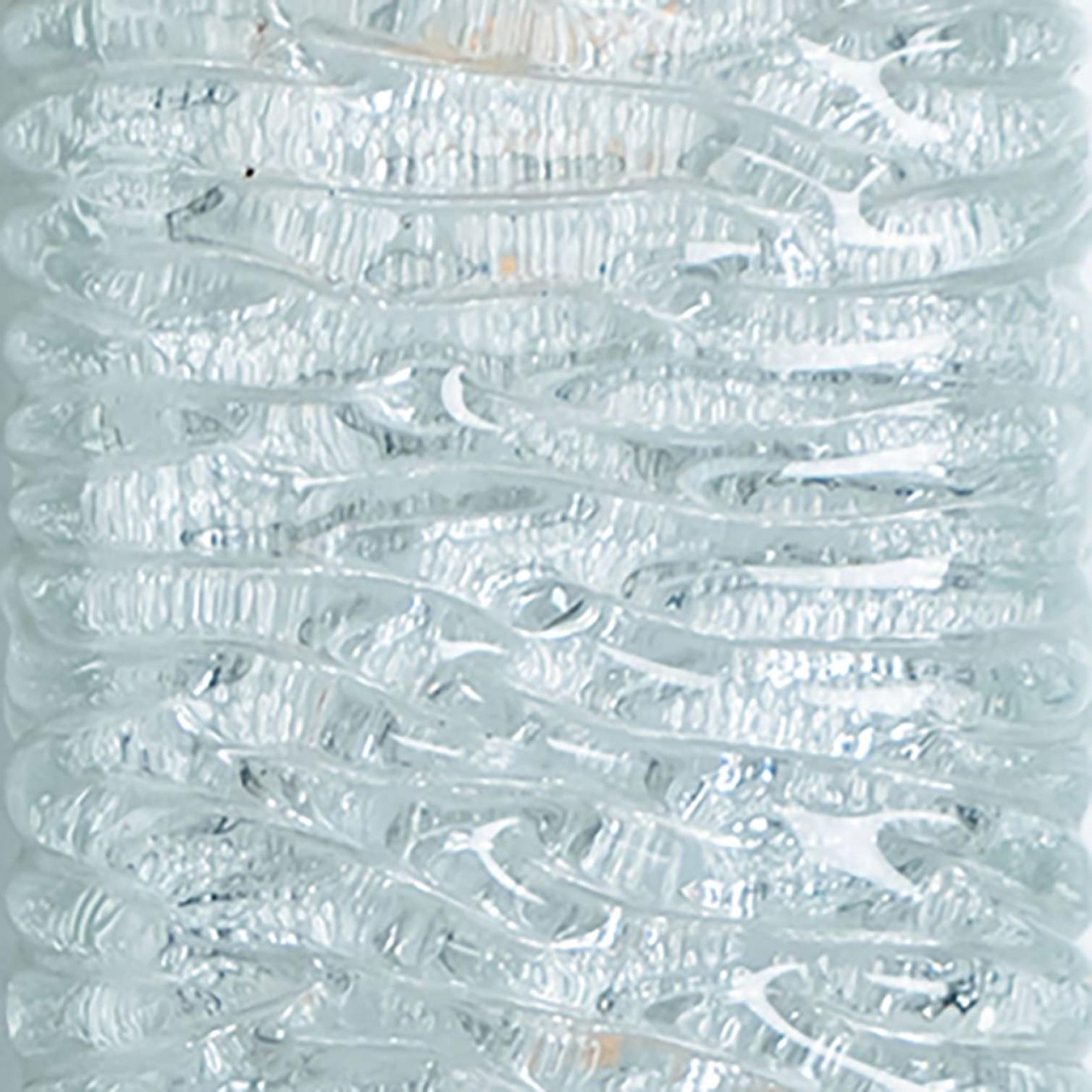 Coppia di lampade da parete in vetro Wave Gold Kalmar, anni '70 in vendita 6