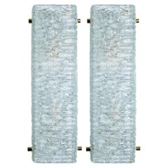 Pair of Wave Glass Gold Wall Light Kalmar, 1970s