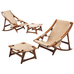 Pair of W.D. Andersag Lounge Chairs with Ottoman