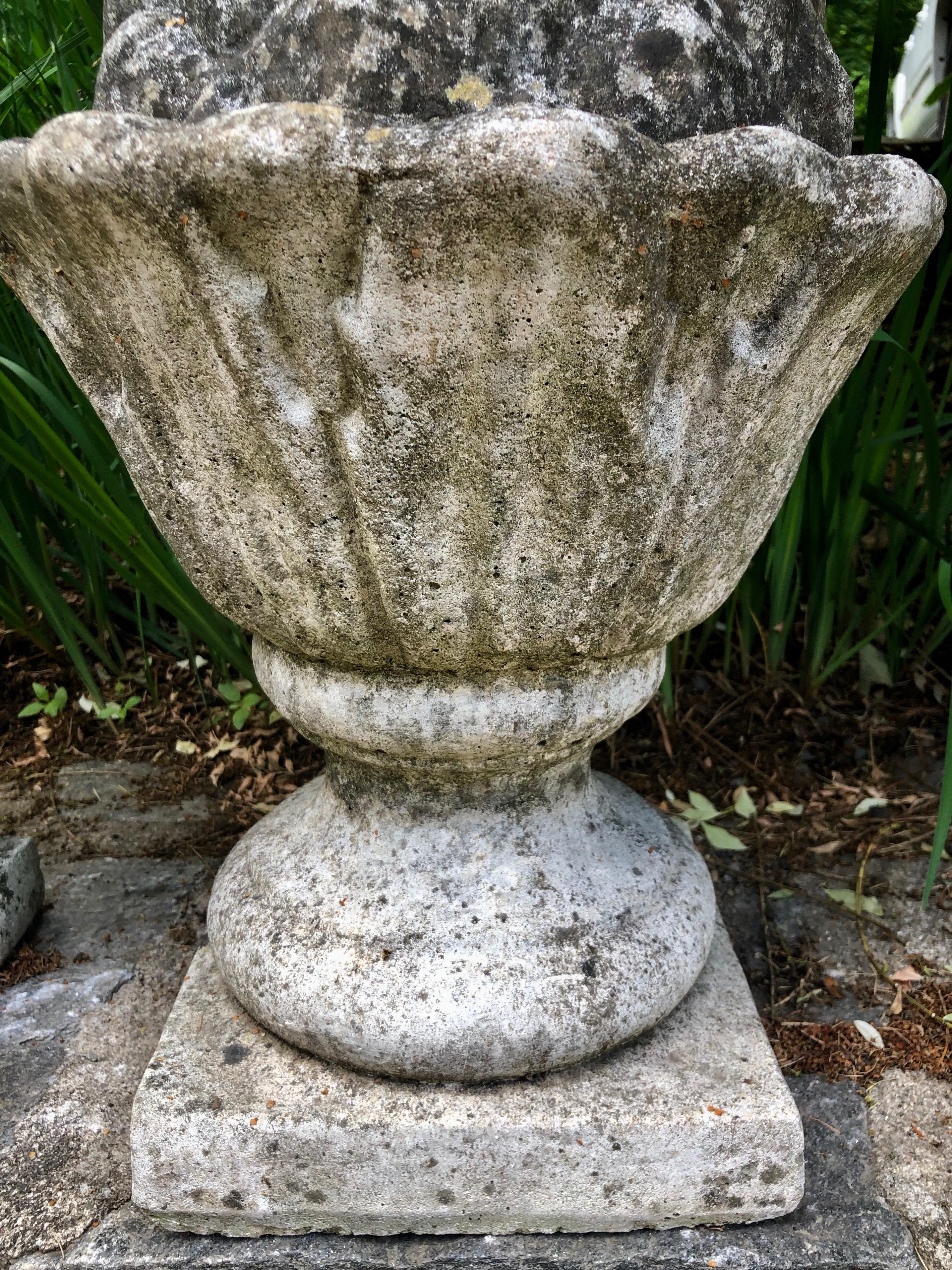 Pair of Weathered English Cast Stone Pineapple Finials 5