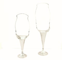 Pair of Webster Sterling Silver Handled Vases/Baskets