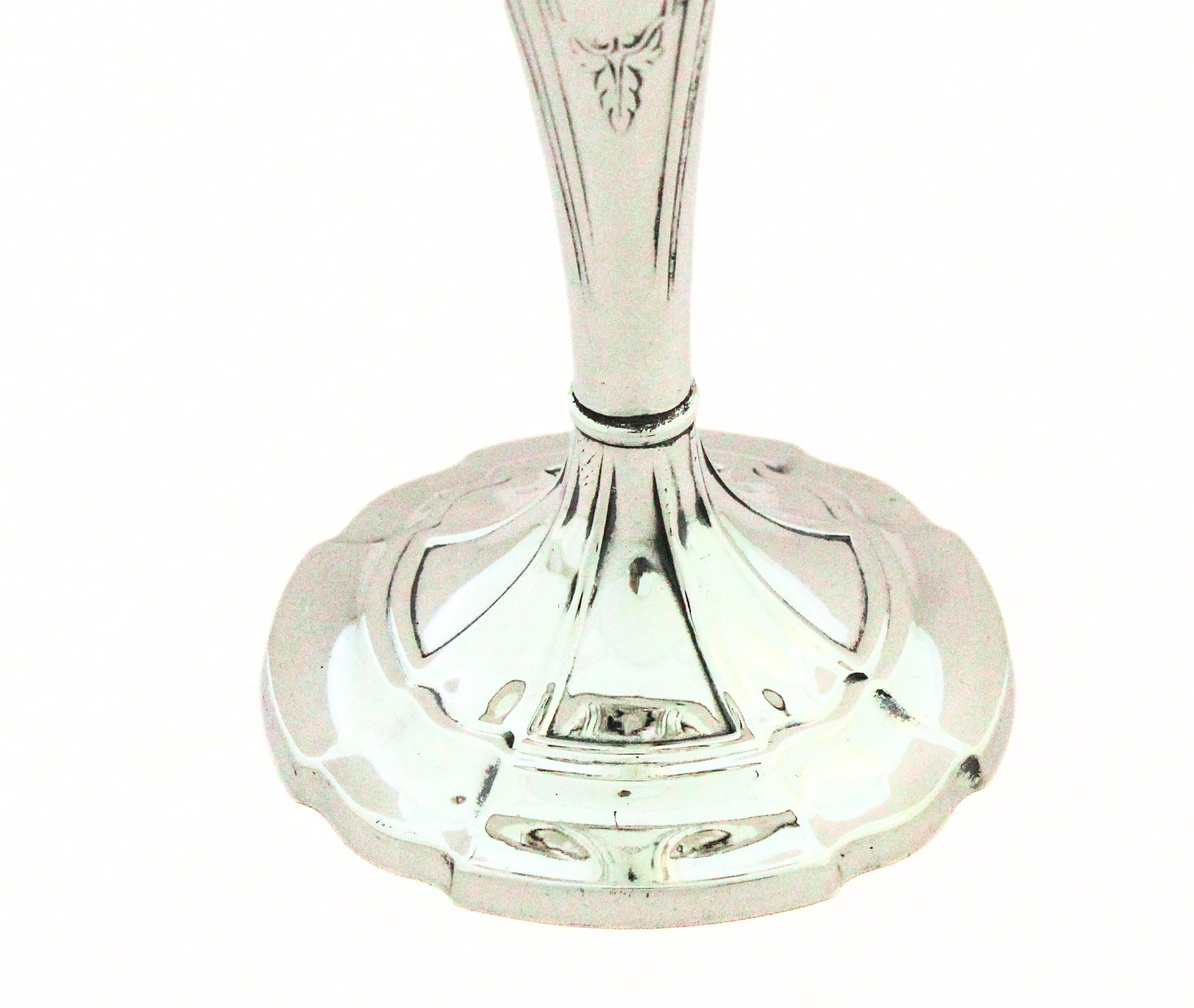 Argento 925 Coppia di vasi/cestini con manico in argento Sterling di Webster in vendita