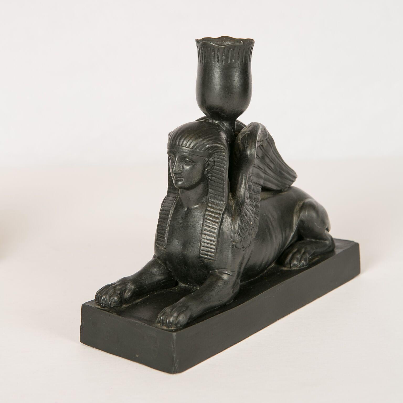 Pair of Wedgwood Black Basalt Sphinxes Made, circa 1840 3