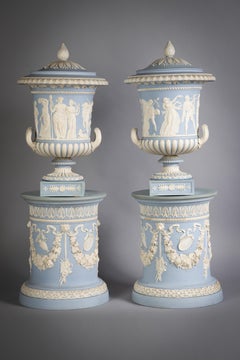 Pair of Wedgwood Borghese Covered Vases, circa 1840