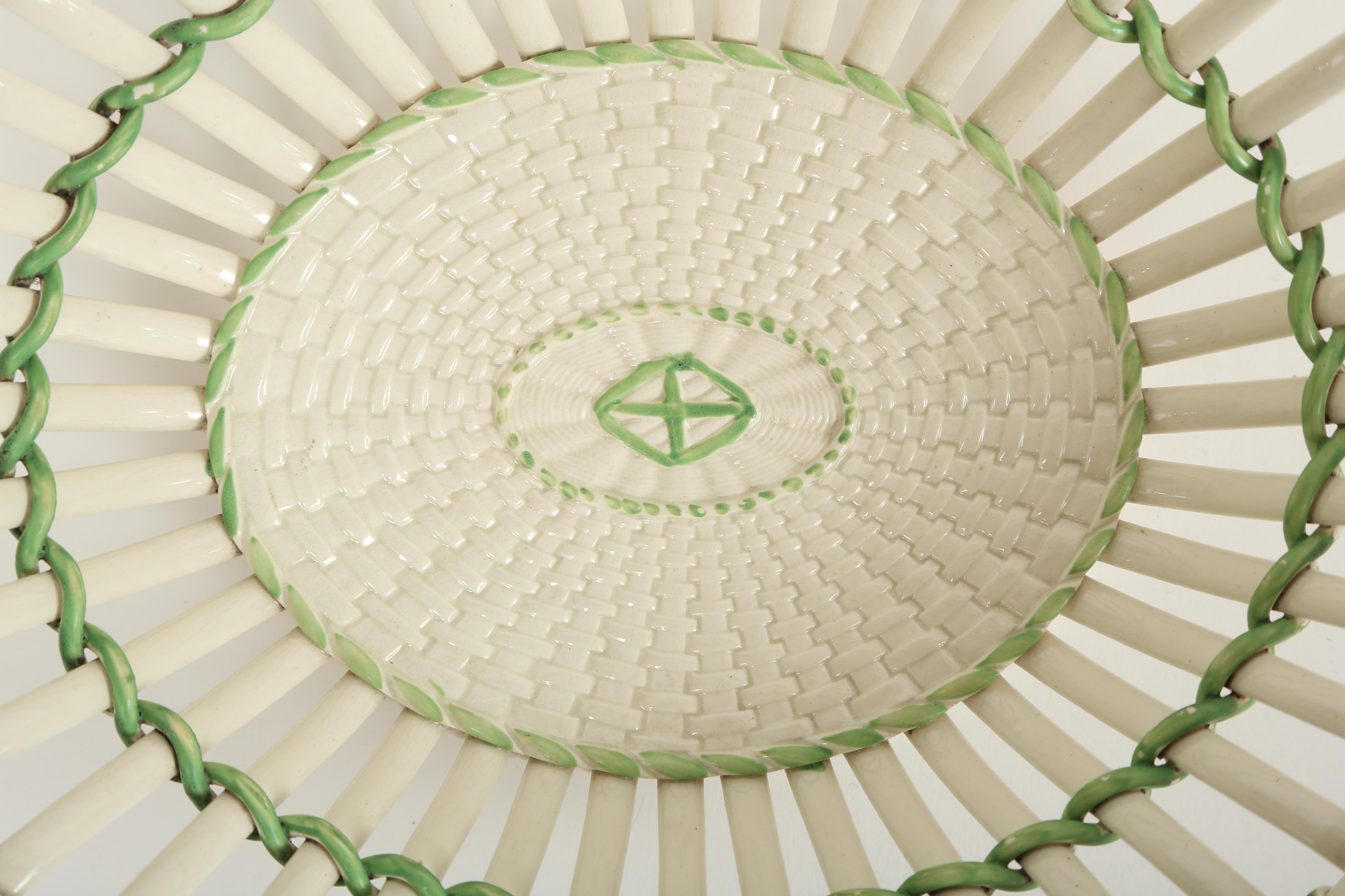 Georgian Wedgwood  Pair of Chestnut Baskets with Matching Under Plates
