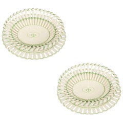 Wedgwood Pair of Chestnut Baskets with Matching Under Plates