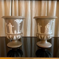 Pair of Wedgwood Light Brown and White Vases