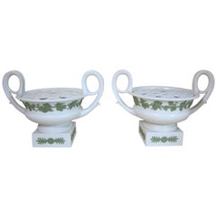 Pair of Wedgwood Stoneware 2 Handled Pot Pourri Vases with Lids and Liners