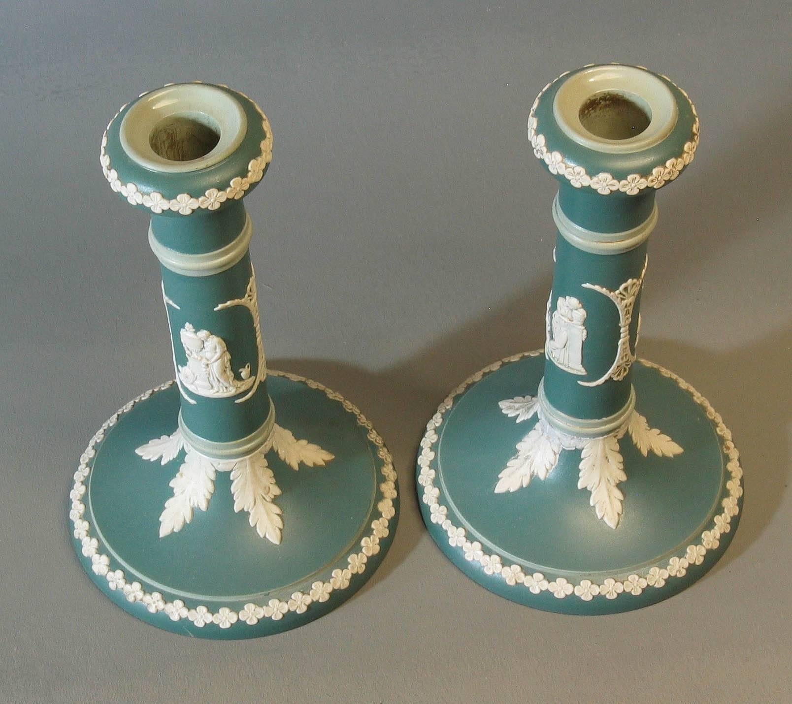 Hand-Crafted Pair of Wedgwood Style 