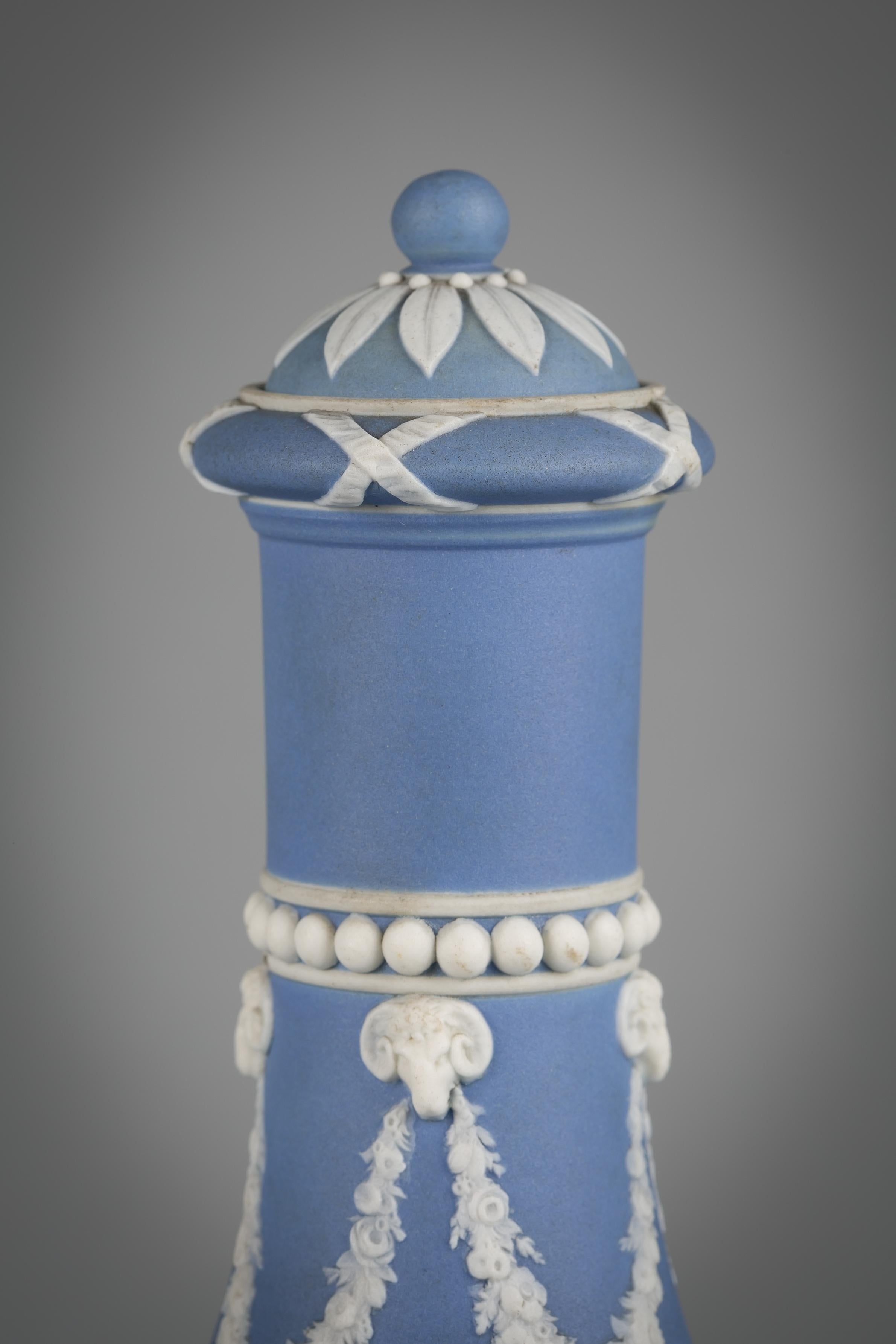 Late 19th Century Pair of Wedgwood Tri-Color Vases, circa 1875