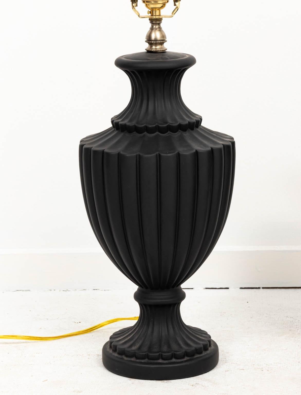 black urn table lamp