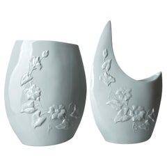 Paire de vases décoratifs en porcelaine Wegner-Apel