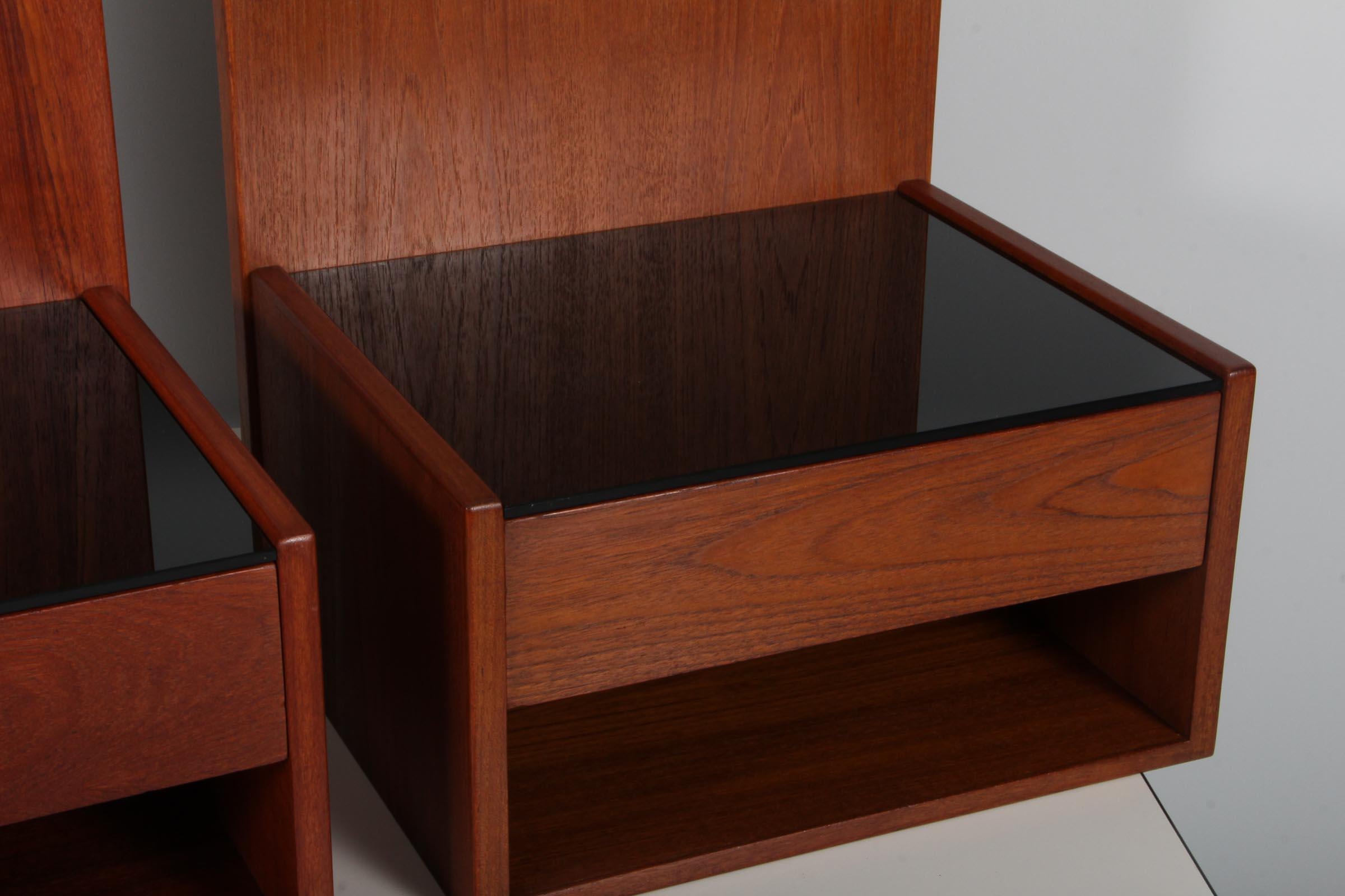 Danish Pair of Wegner Nightstands, Teak, 1960s