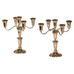 Pair of Weighted Sterling Candelabra, Circa 1960