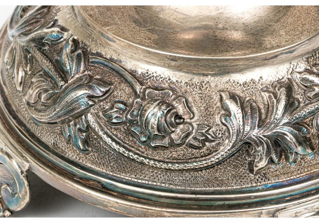 Paire de chandeliers de buffet en argent sterling lesté avec abat-jour en vente 5