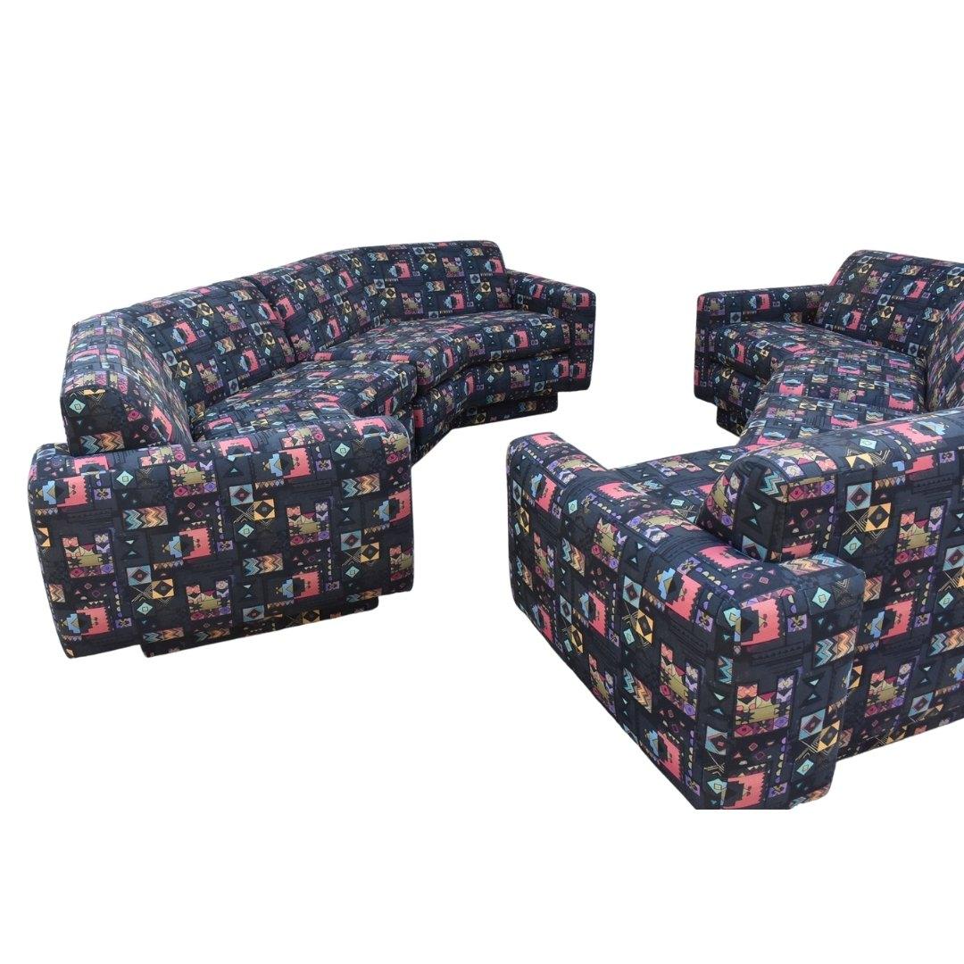 Modern Pair of Weiman Curved Sectional Sofas For Sale
