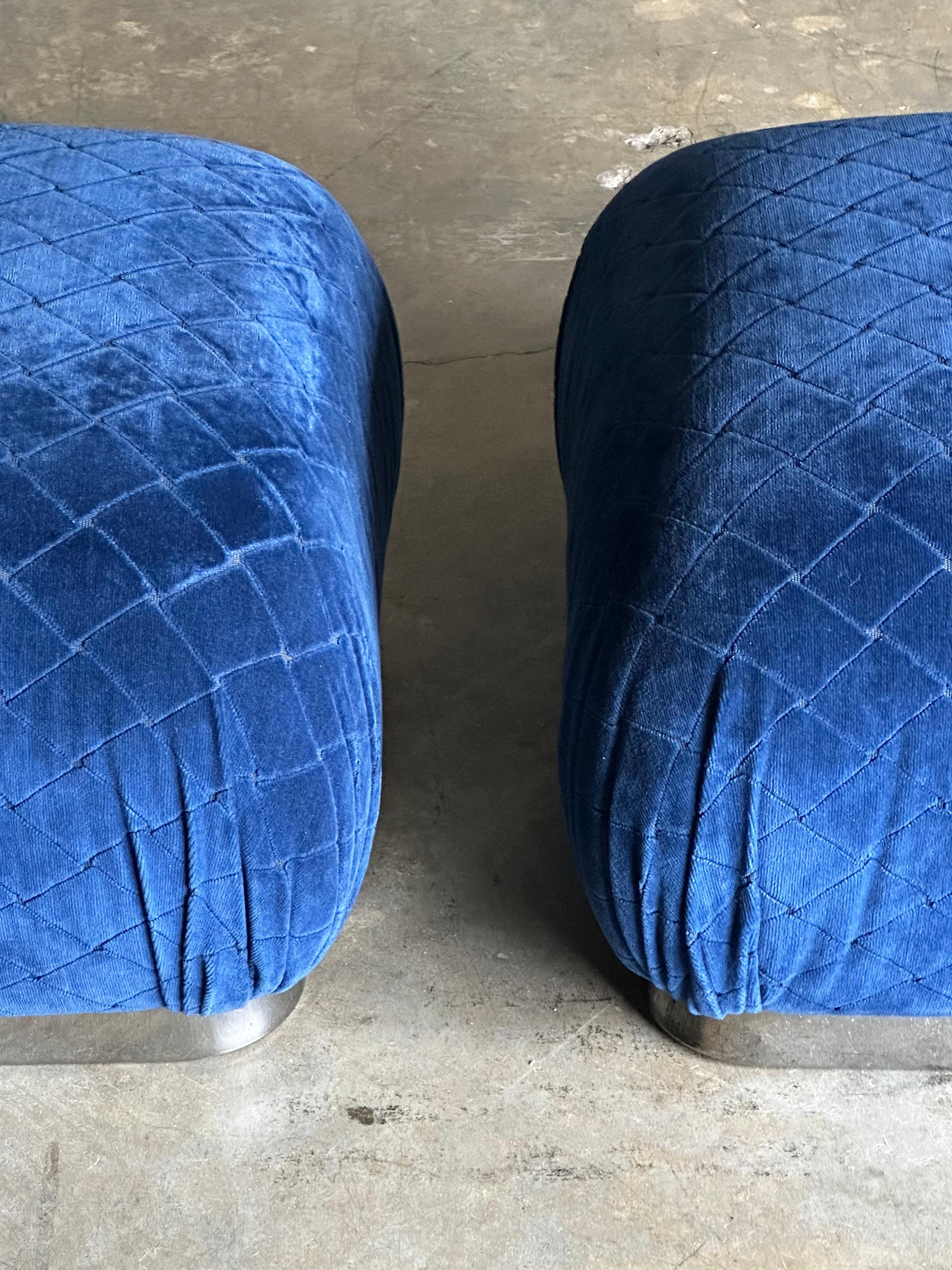 Paire de poufs et d'ottomans Weiman, à la manière de Karl Springer Bon état - En vente à St.Petersburg, FL