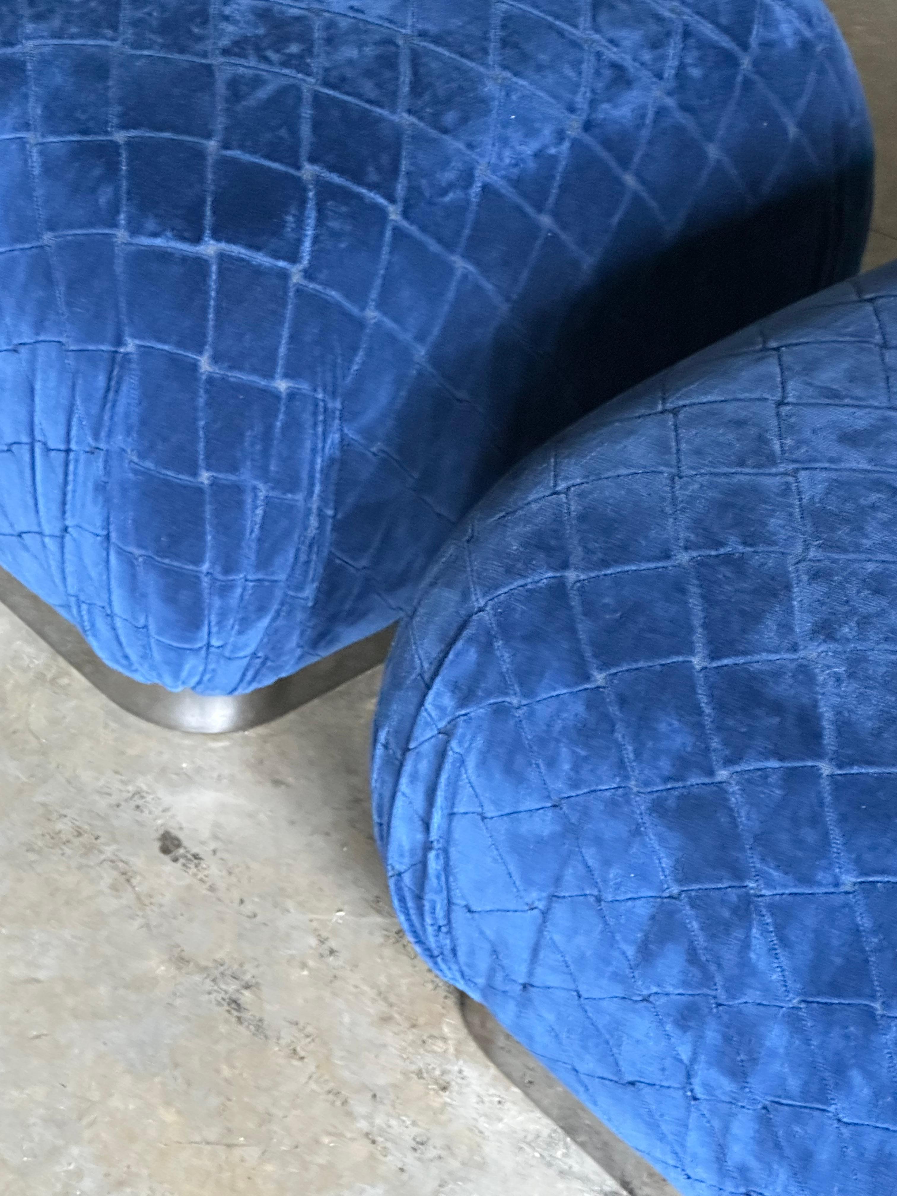 Fin du 20e siècle Paire de poufs et d'ottomans Weiman, à la manière de Karl Springer en vente