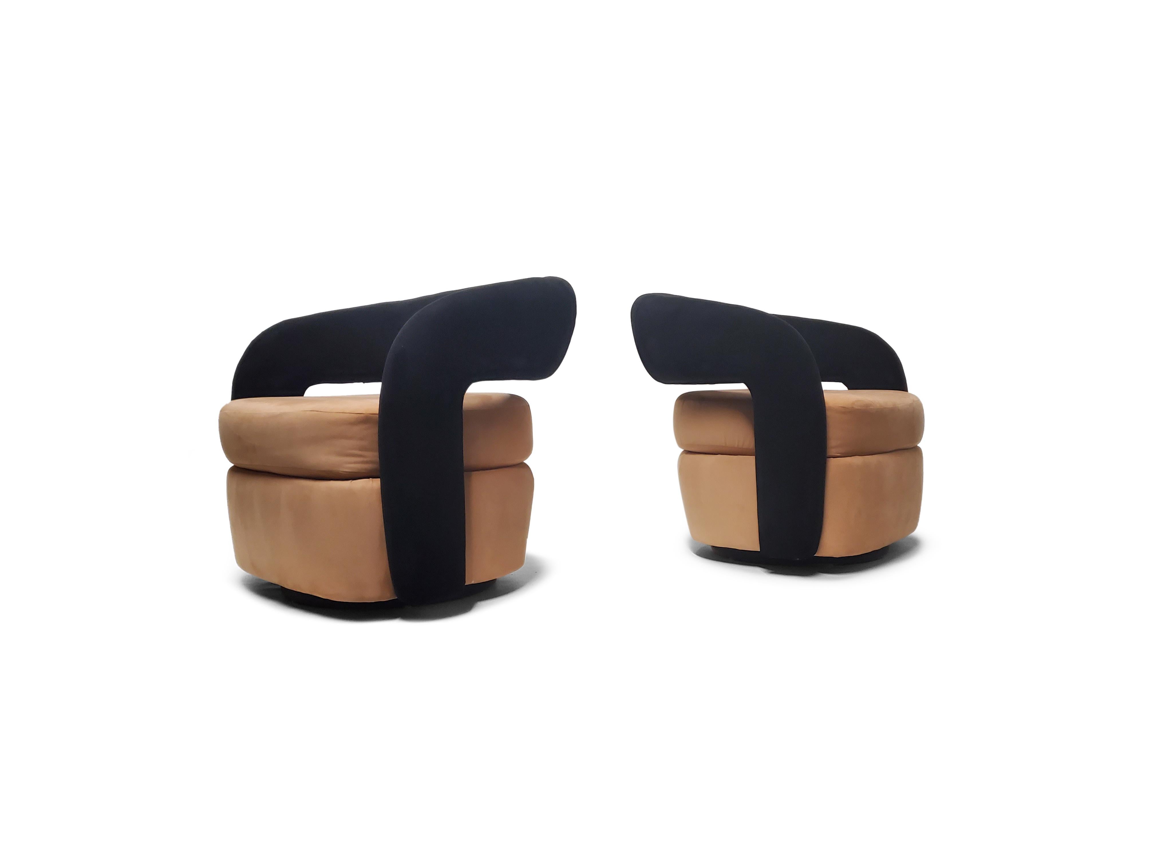 Pair of Weiman 'Targa' Swivel Lounge Chairs 3