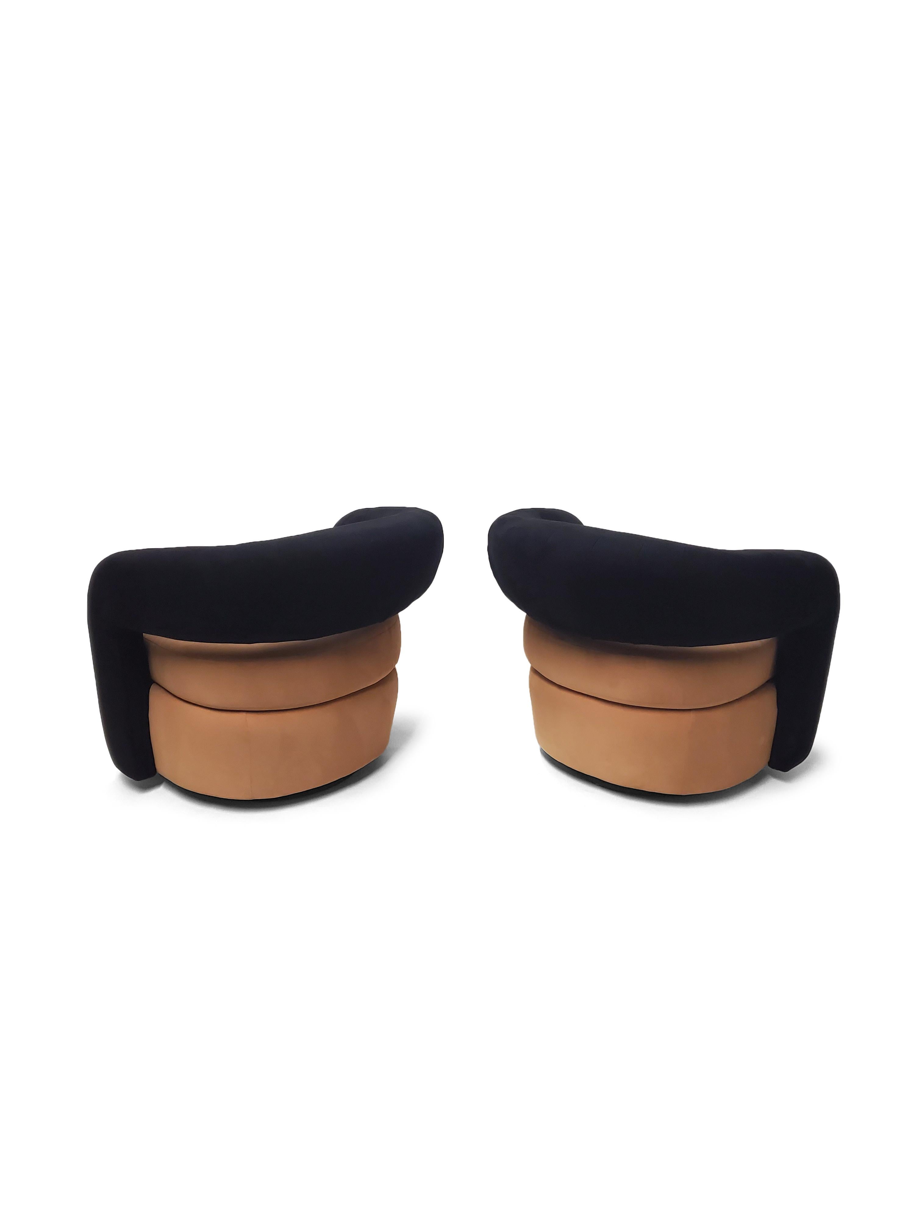 20th Century Pair of Weiman 'Targa' Swivel Lounge Chairs
