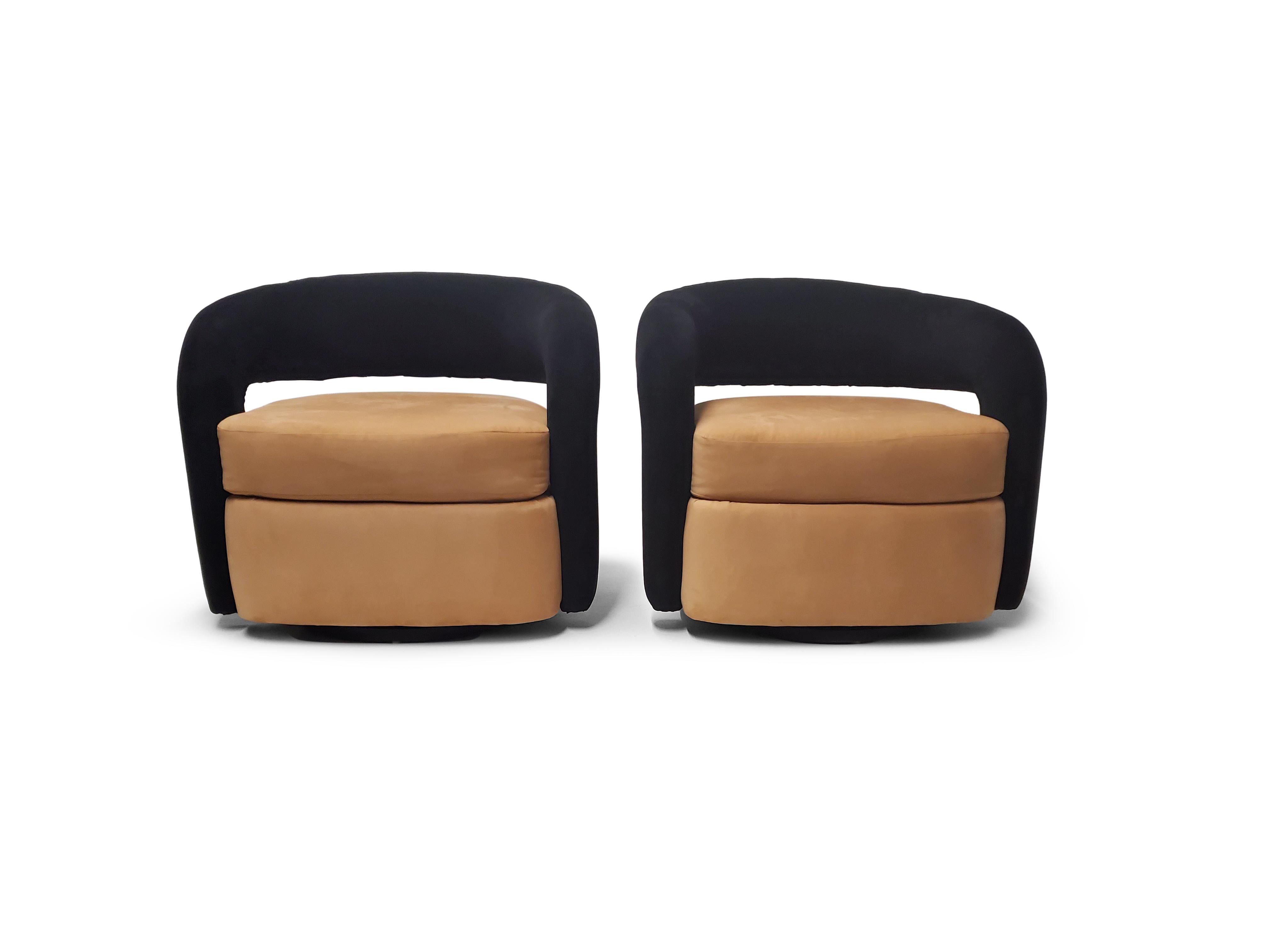 Pair of Weiman 'Targa' Swivel Lounge Chairs 2
