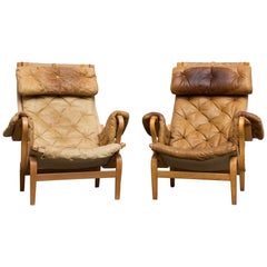 Pair of Well Used 'Pernilla' Chairs by Bruno Mathsson