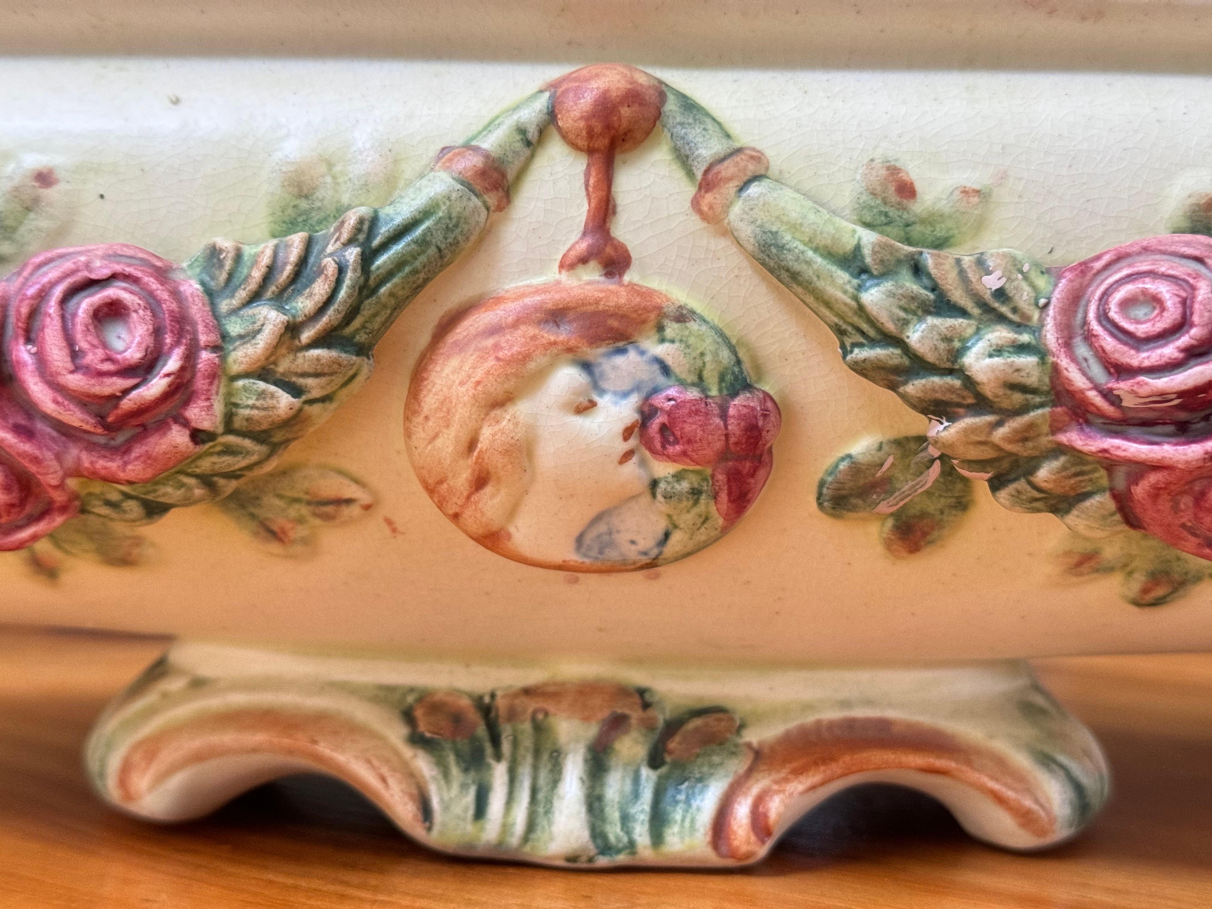 Paire de compotes ou jardinières Weller Roma Rose en vente 3
