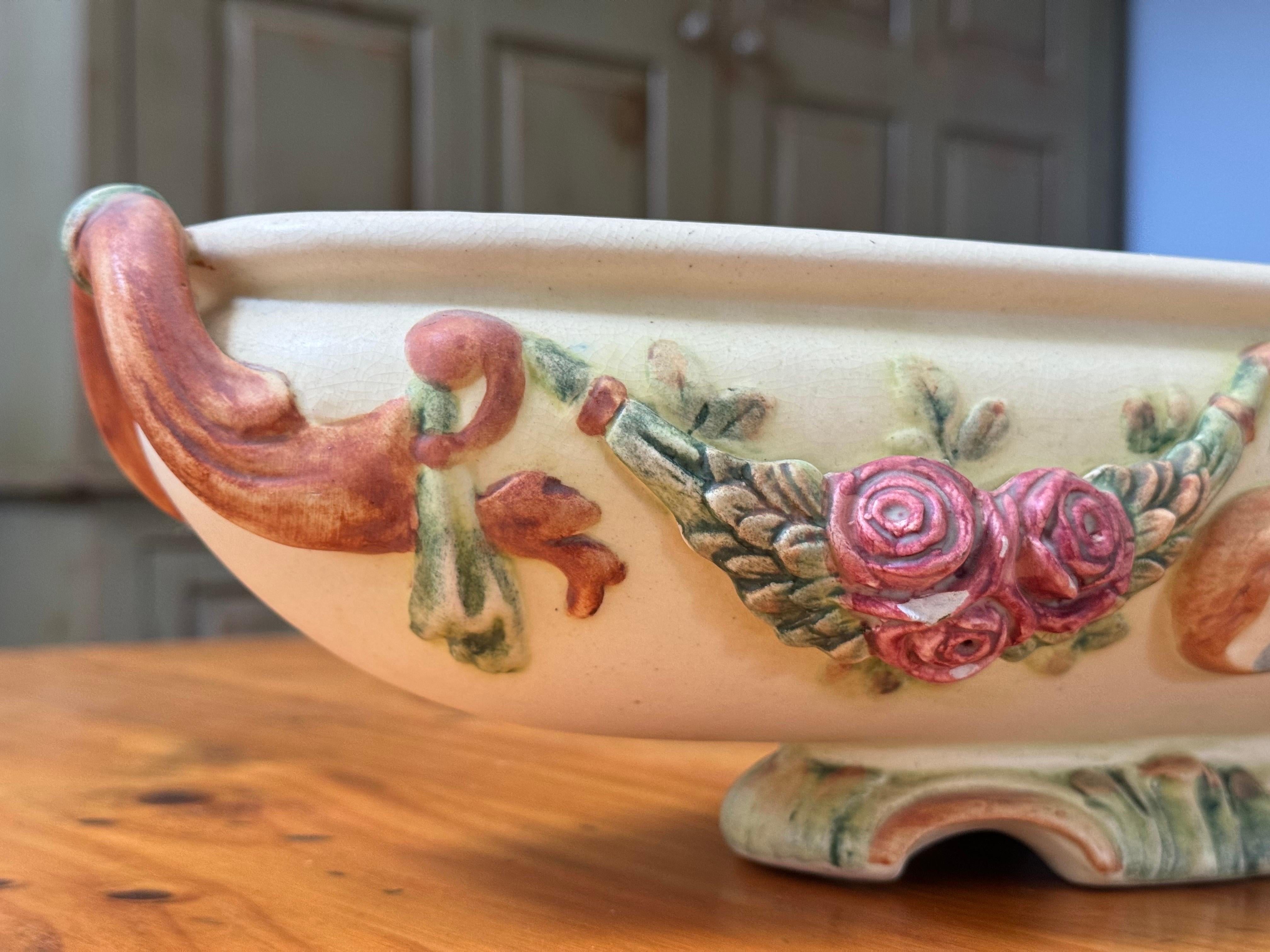 Paire de compotes ou jardinières Weller Roma Rose en vente 9
