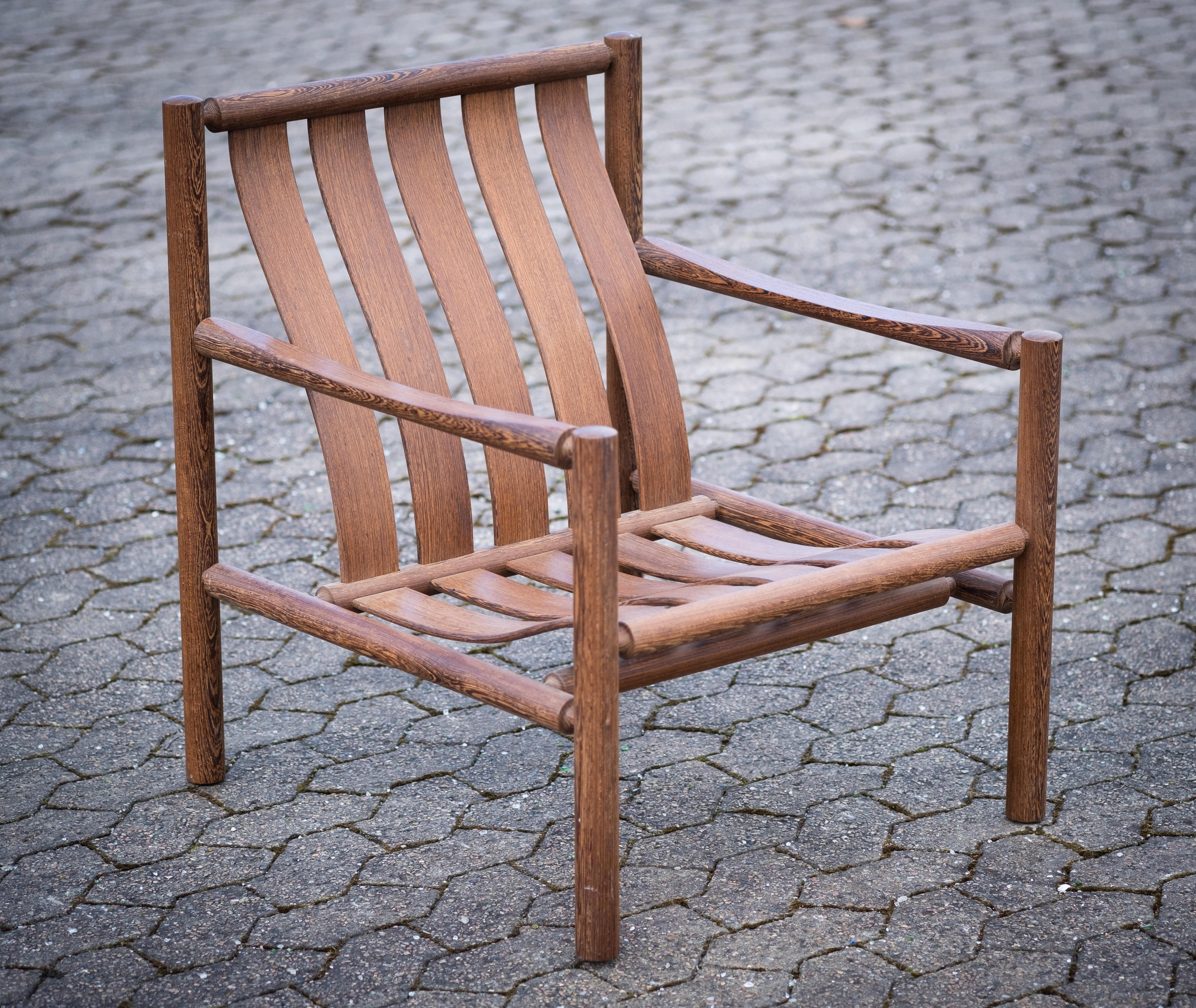 Wenge Coppia di sedie da salotto in wengé di Jørn Nilson, Danimarca, 1966 in vendita