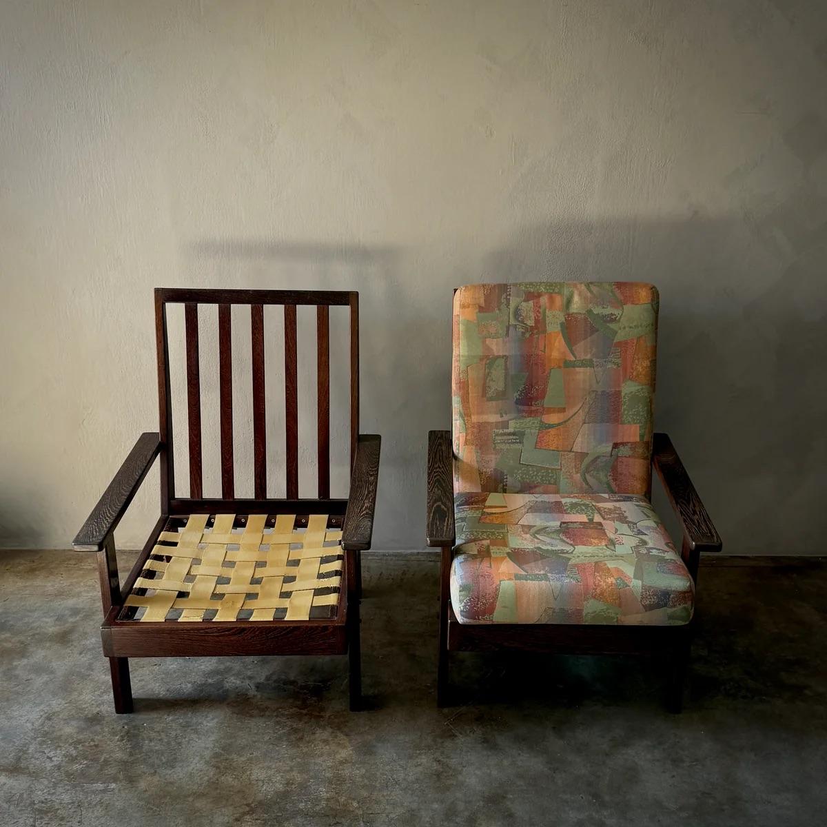 Paar Wenge Wood Arm Chairs im Zustand „Gut“ im Angebot in Los Angeles, CA