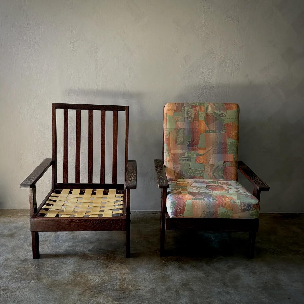 Paar Wenge Wood Arm Chairs im Angebot 2