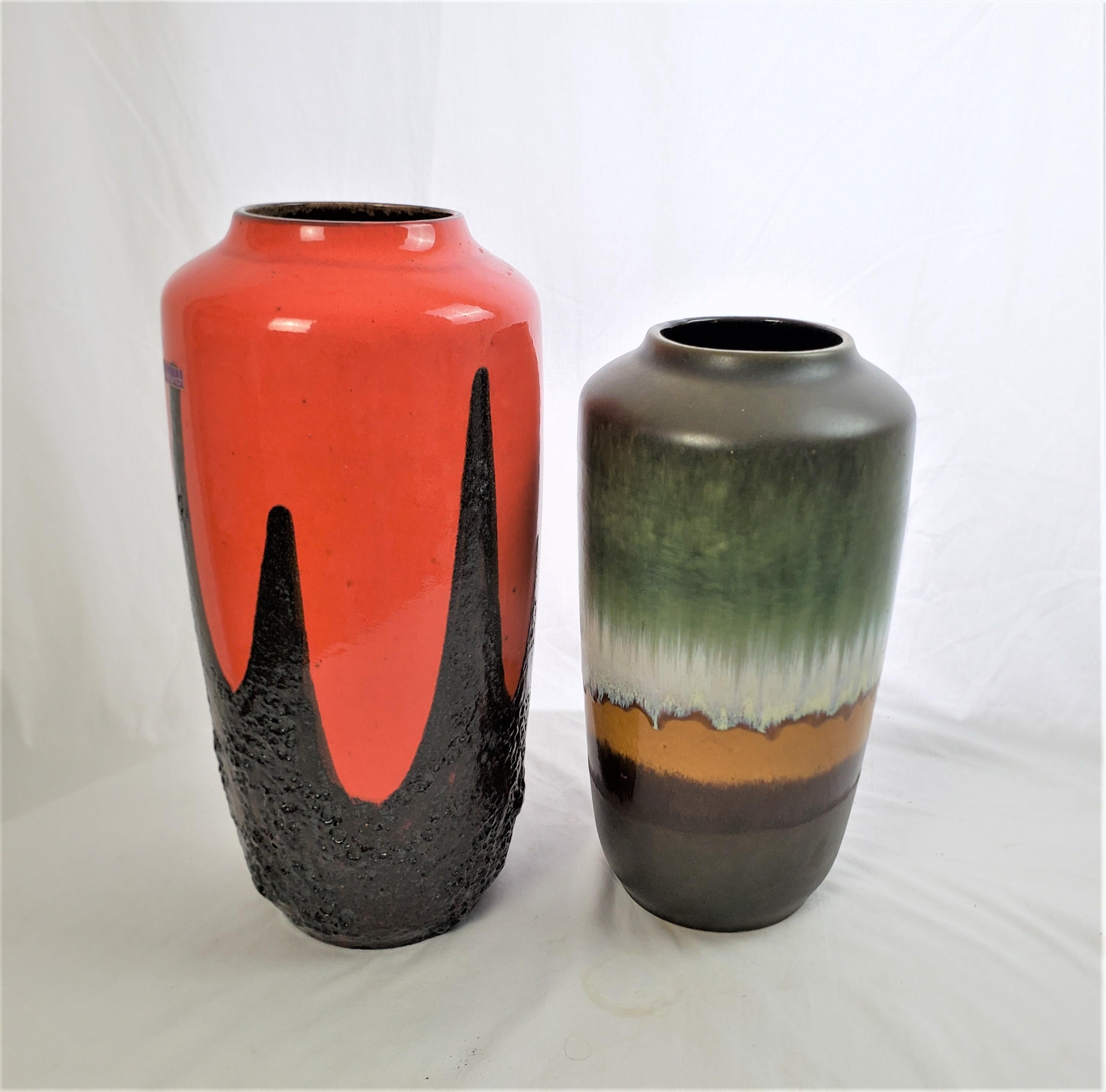 20th Century Pair of West German Mid-Century Modern Scheurich Signed Ceramic Floor Vases For Sale