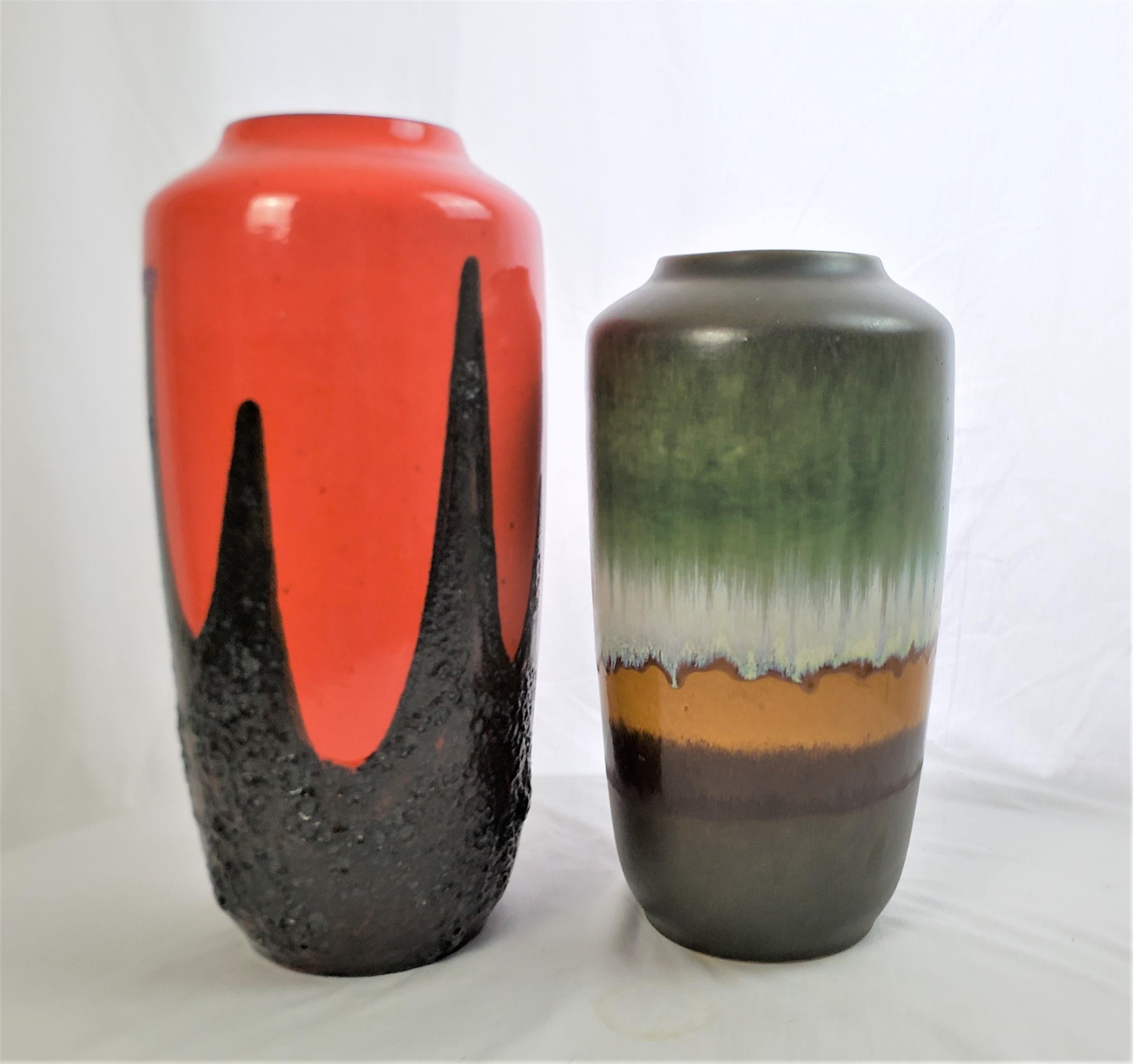 Pair of West German Mid-Century Modern Scheurich Signed Ceramic Floor Vases For Sale 1