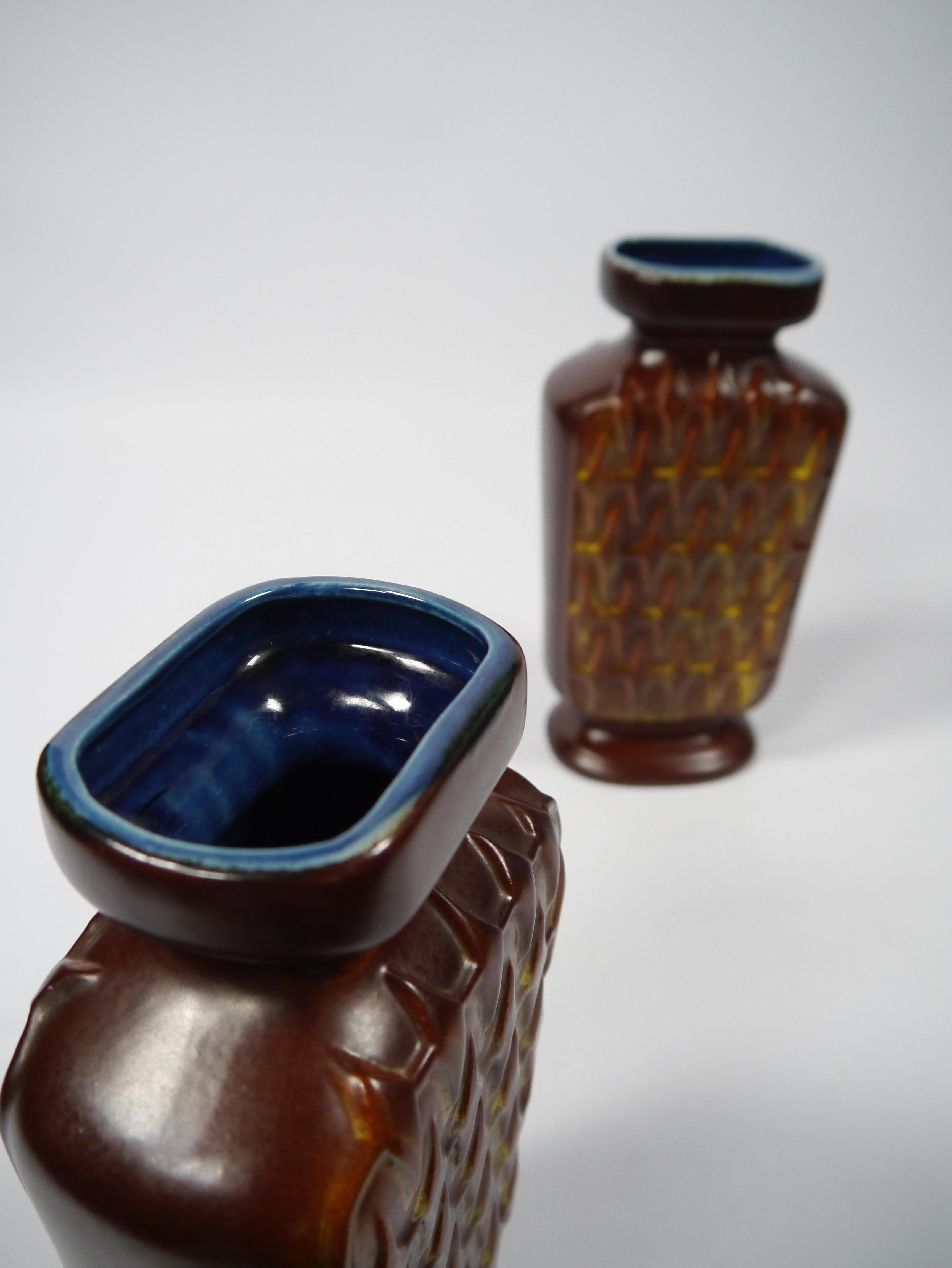 Paire de vases en poterie d'Allemagne de l'Ouest par ebelacker Keramik, Allemagne, années 1950 Bon état - En vente à Barcelona, ES