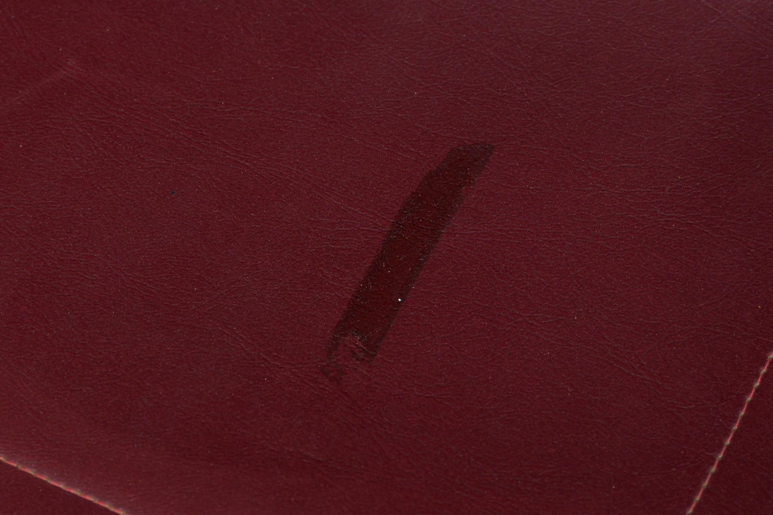 Pair of Westnofa Norwegian Burgundy Leather Upholstered Wing Armchairs For Sale 7