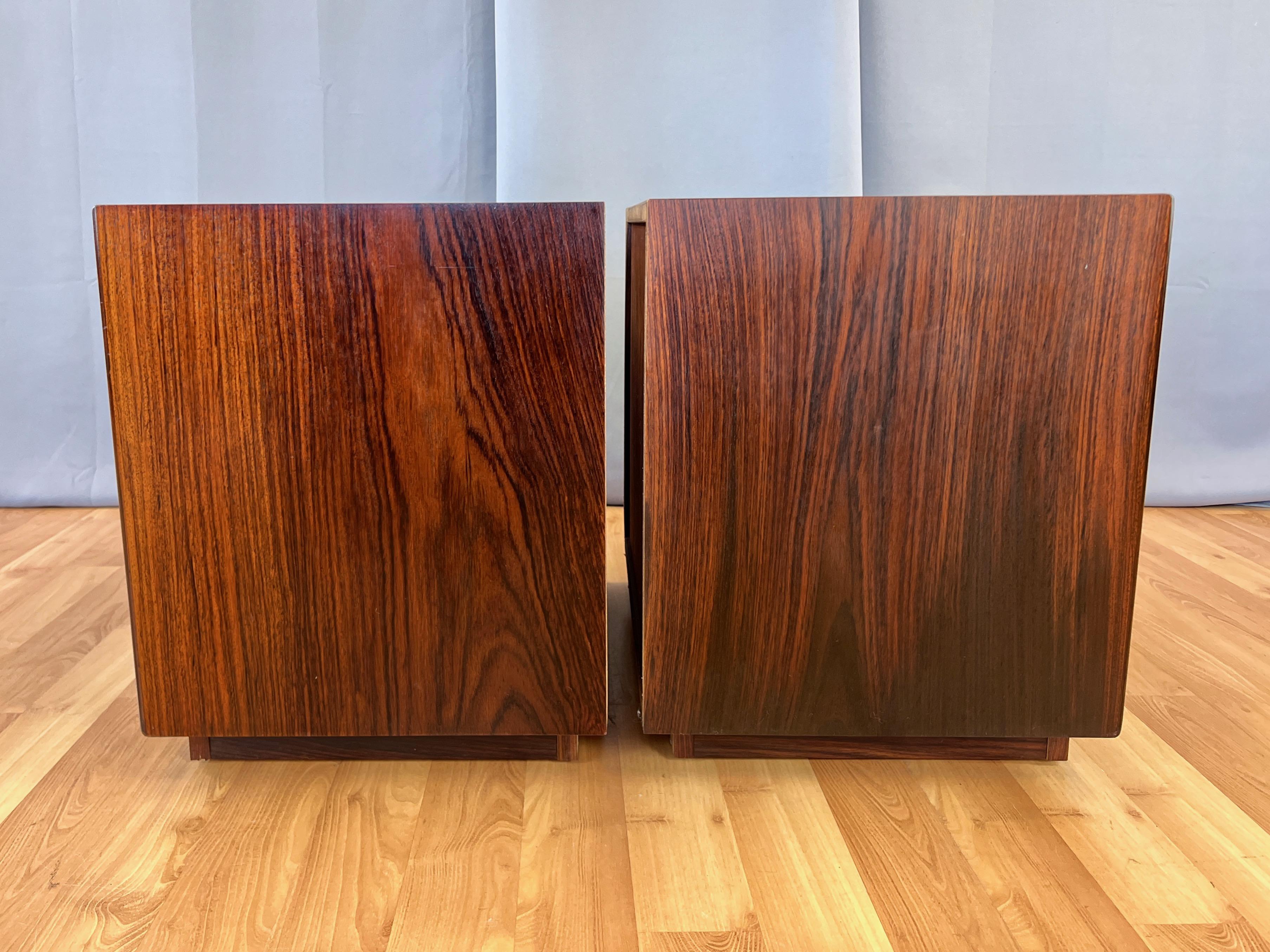 Pair of Westnofa-Style Rosewood Nightstands with Doors, Norway, c. 1970 4