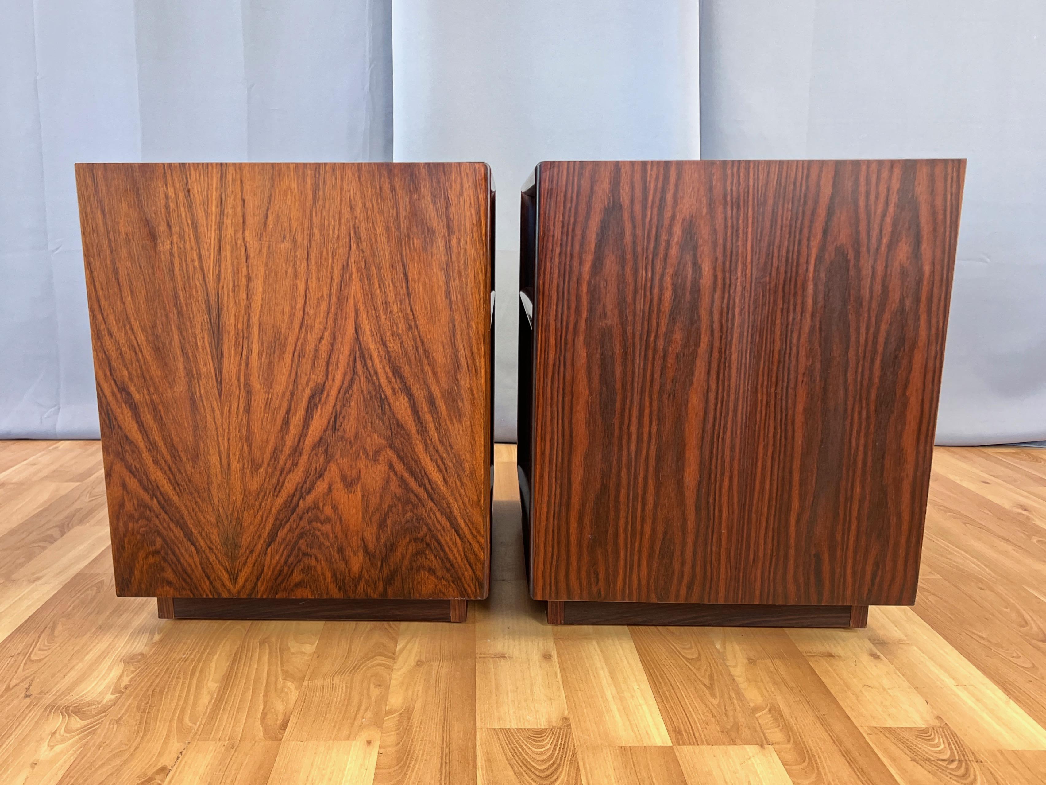 Pair of Westnofa-Style Rosewood Nightstands with Doors, Norway, c. 1970 5
