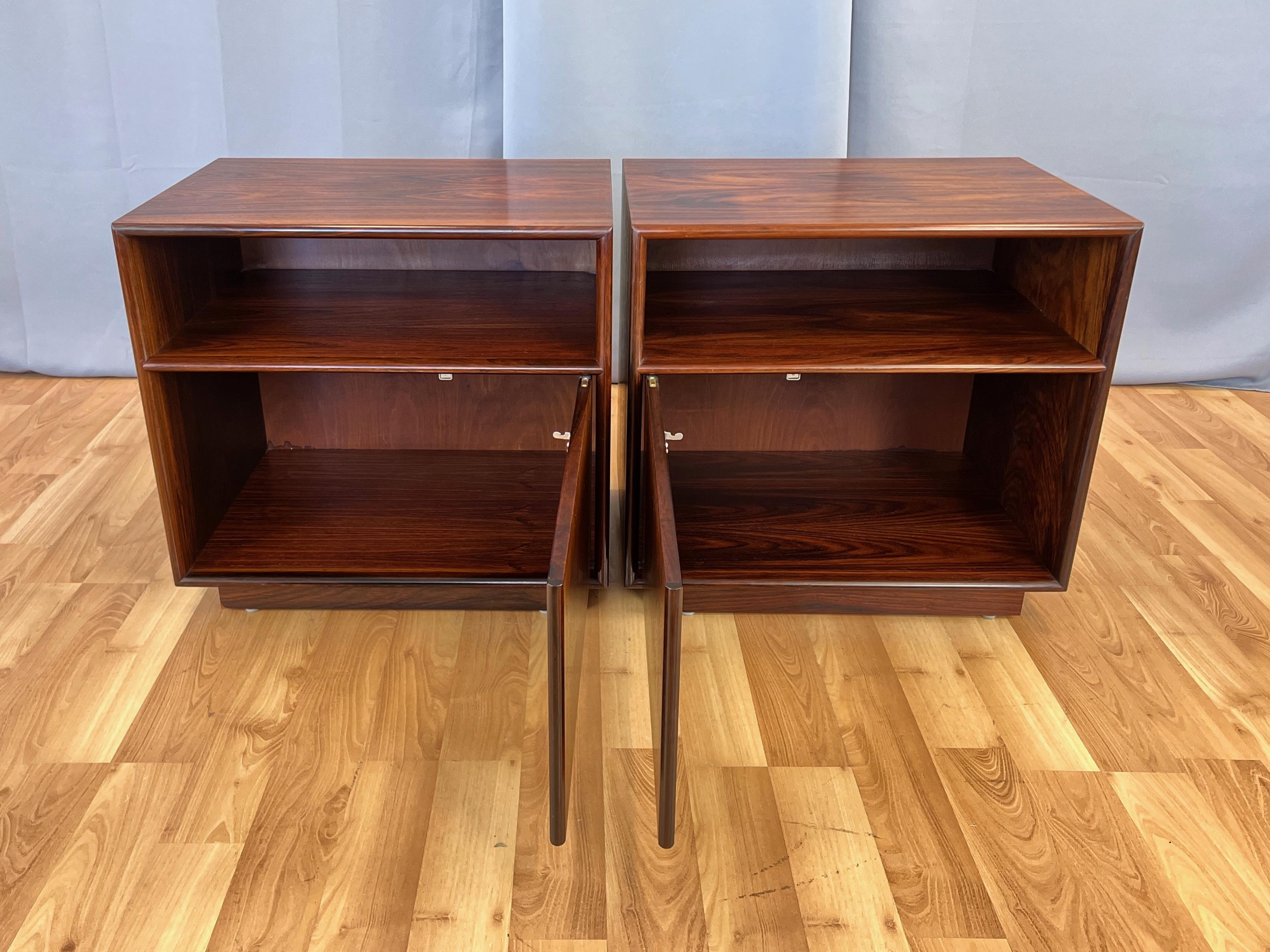 Pair of Westnofa-Style Rosewood Nightstands with Doors, Norway, c. 1970 1