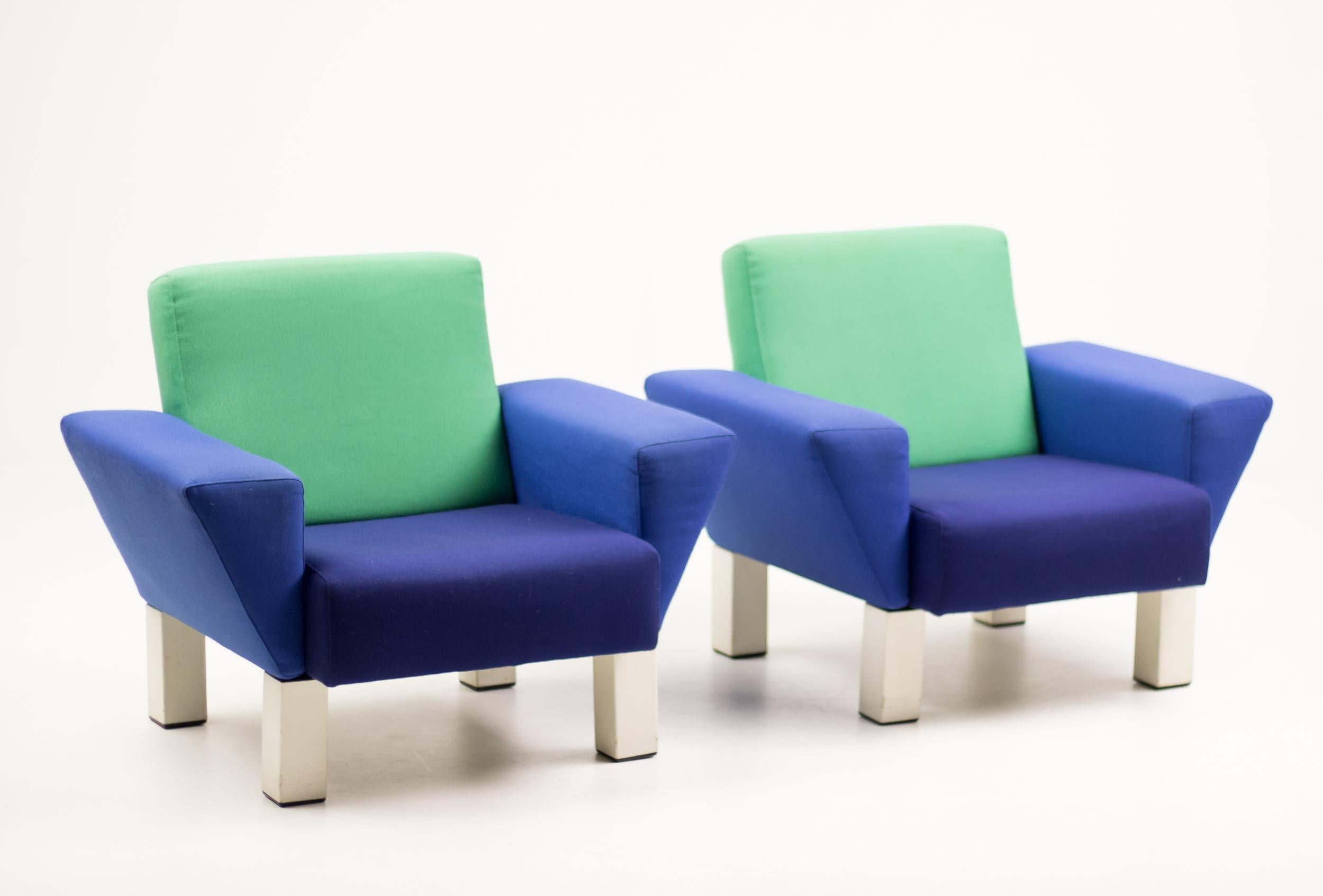Italian Pair of 'Westside' Armchairs by Ettore Sottsass for Knoll
