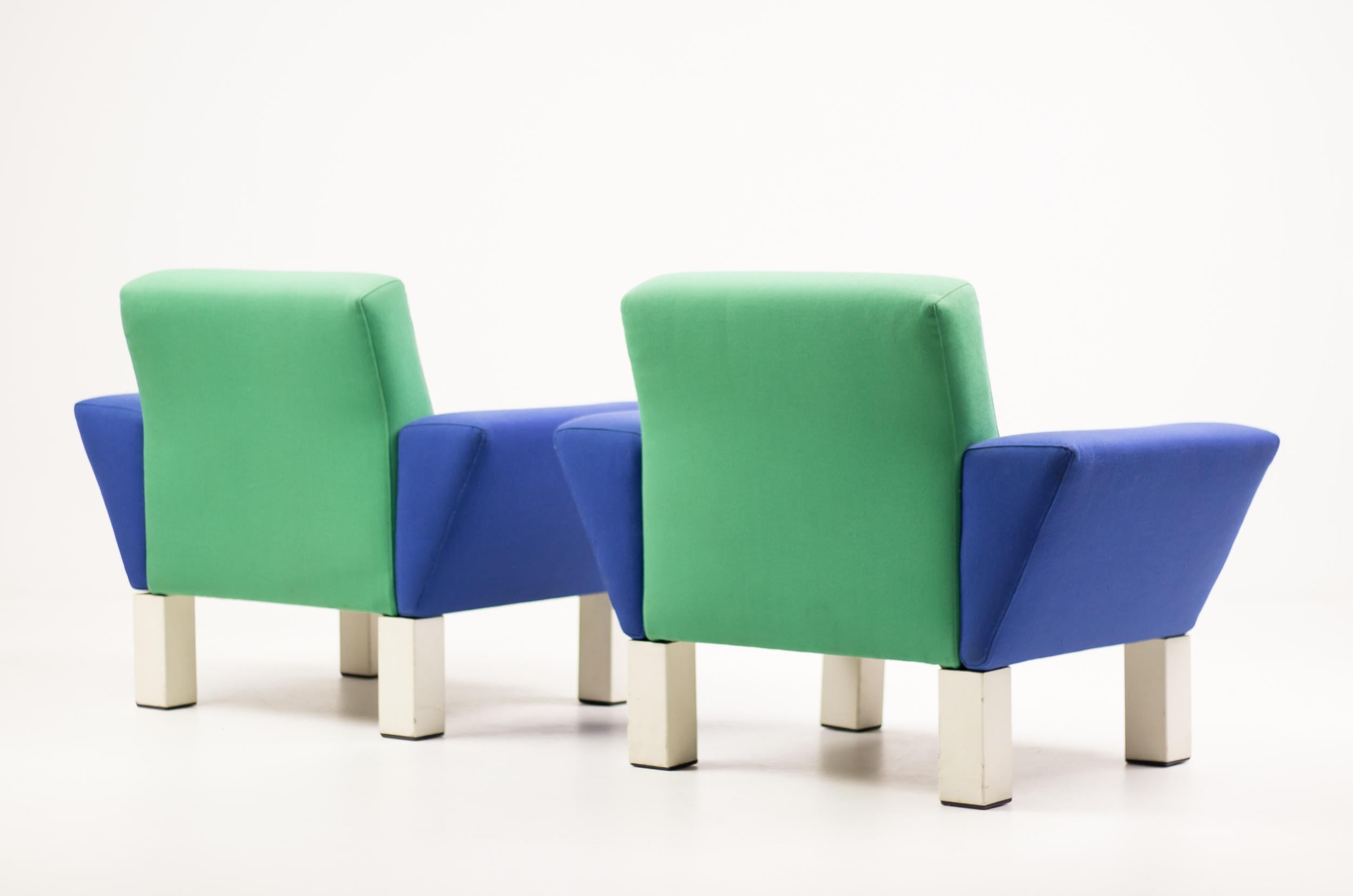 Enameled Pair of 'Westside' Armchairs by Ettore Sottsass for Knoll