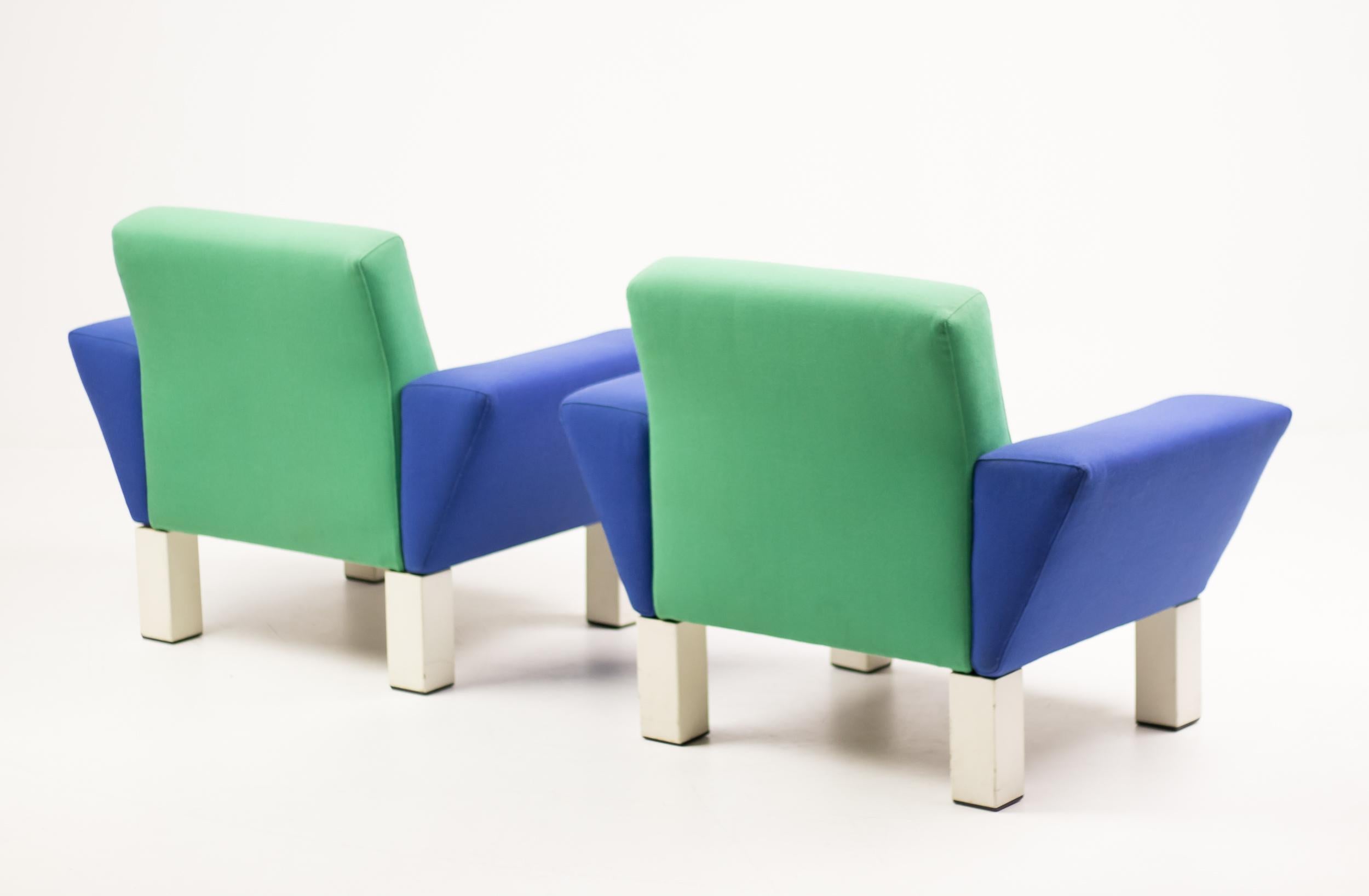 Pair of 'Westside' Armchairs by Ettore Sottsass for Knoll In Good Condition In Dronten, NL