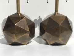Pair of Westwood Geometric Faceted Lamps