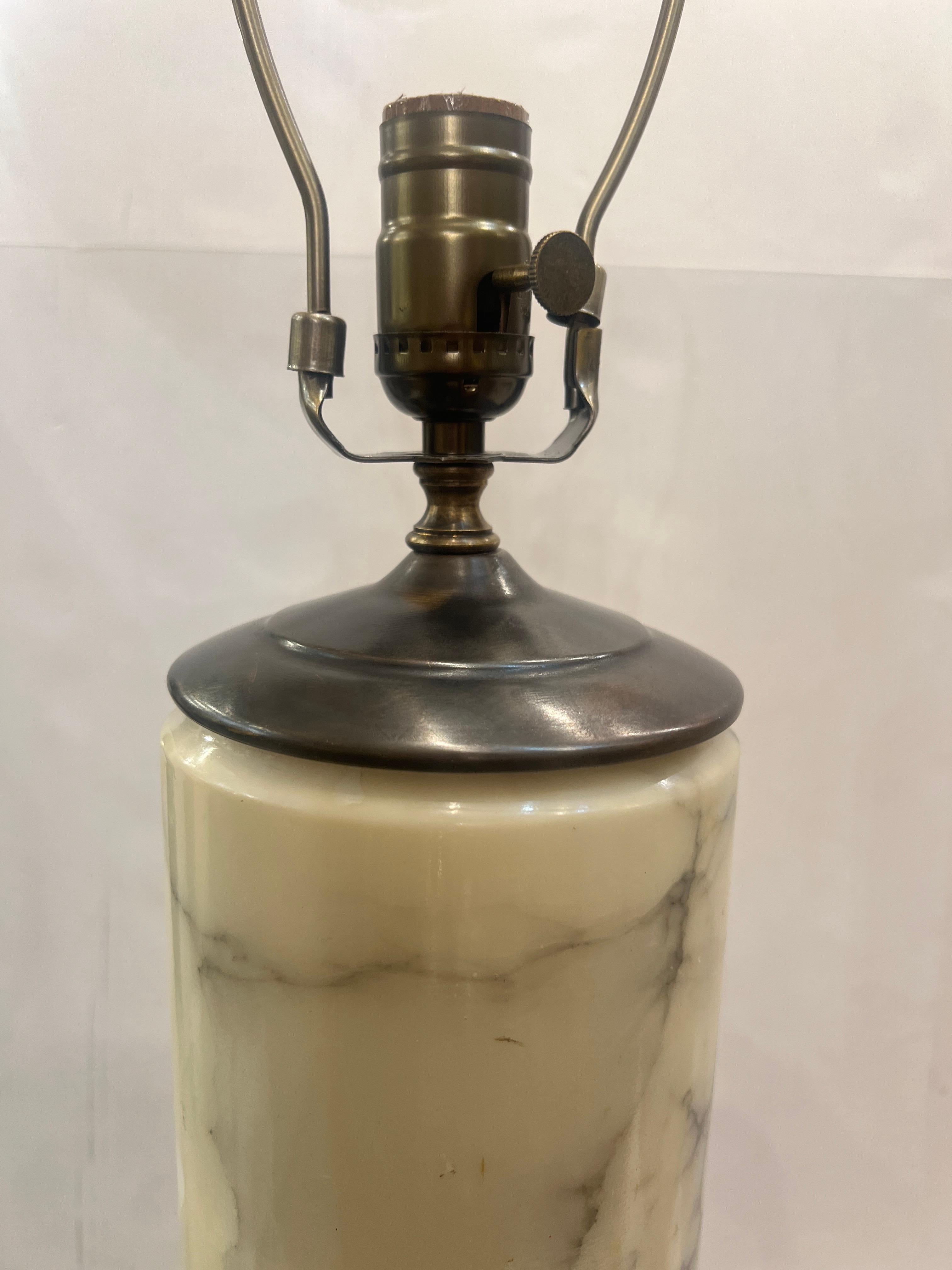Pair of 1960's Italian carved alabaster table lamps.

Measurements:
Height of body: 19.75