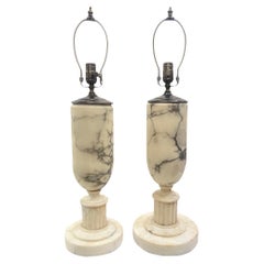 Pair of White Alabaster Table lamps