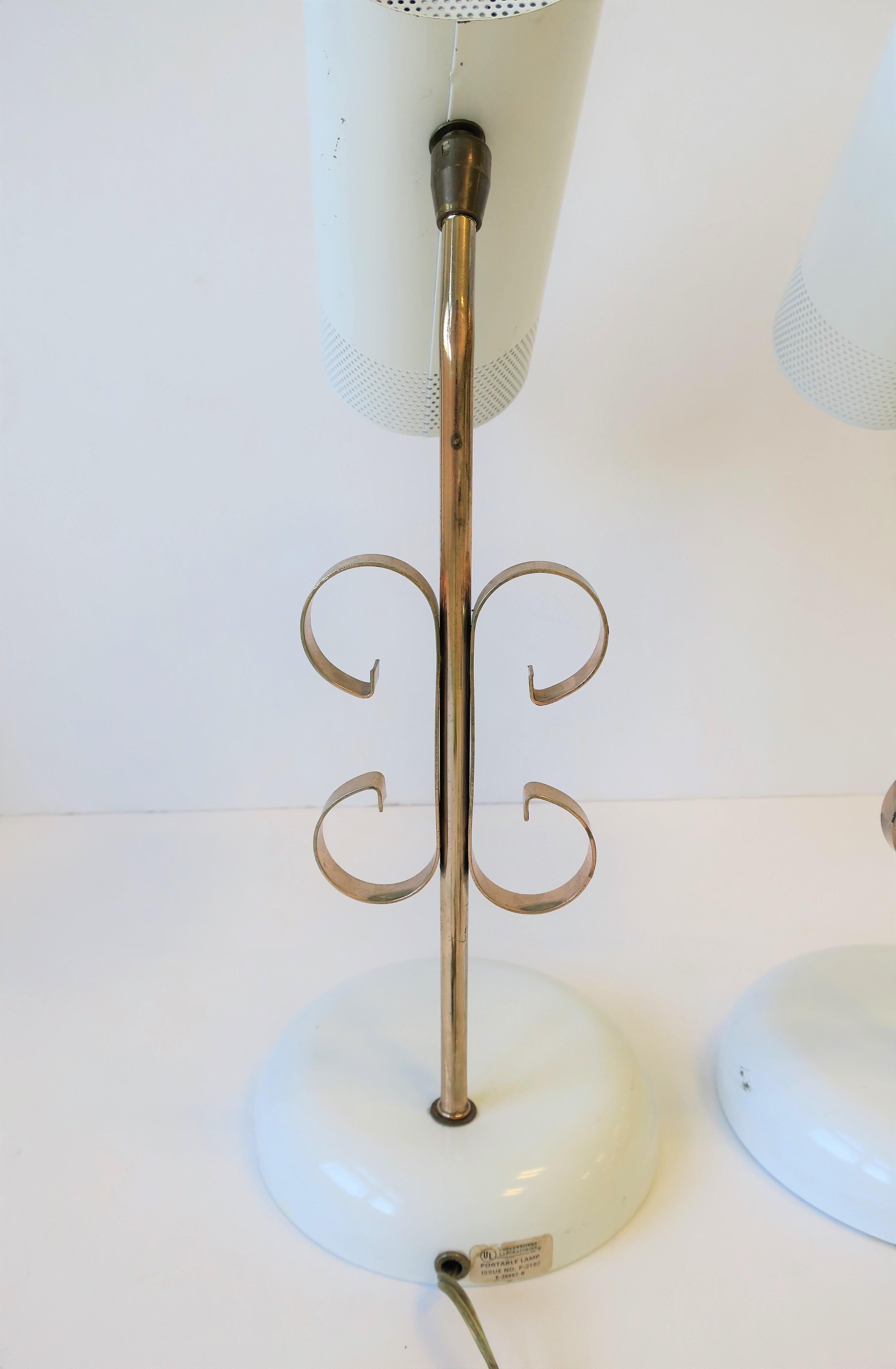 Modern White and Rose Pink Metal Table or Desk Lamps, 1970s, Pair 12