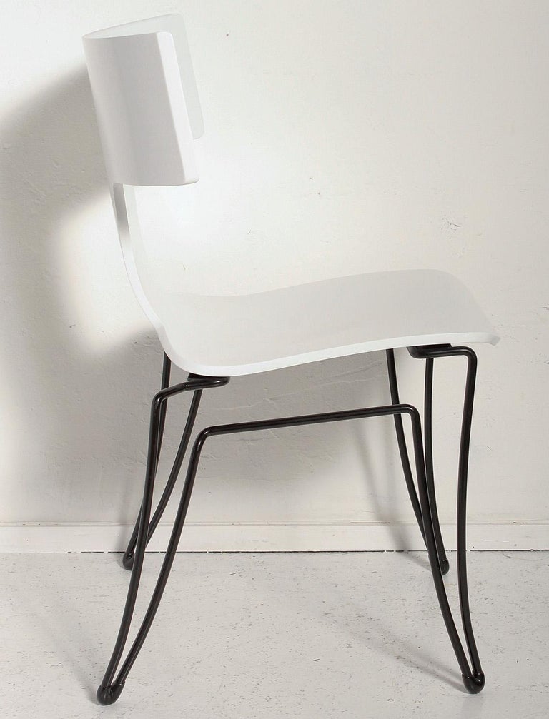 Post-Modern White Anziano Chairs by John Hutton for Donghia, circa 1985 For Sale