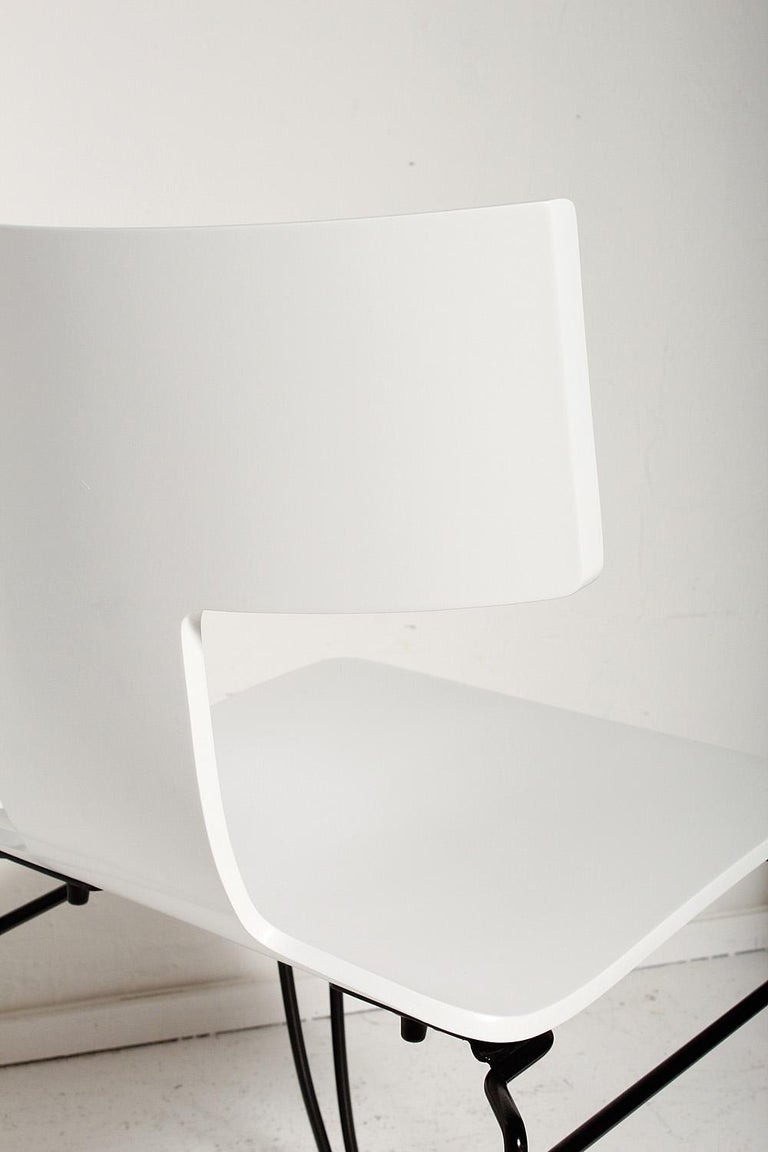 Painted White Anziano Chairs by John Hutton for Donghia, circa 1985 For Sale