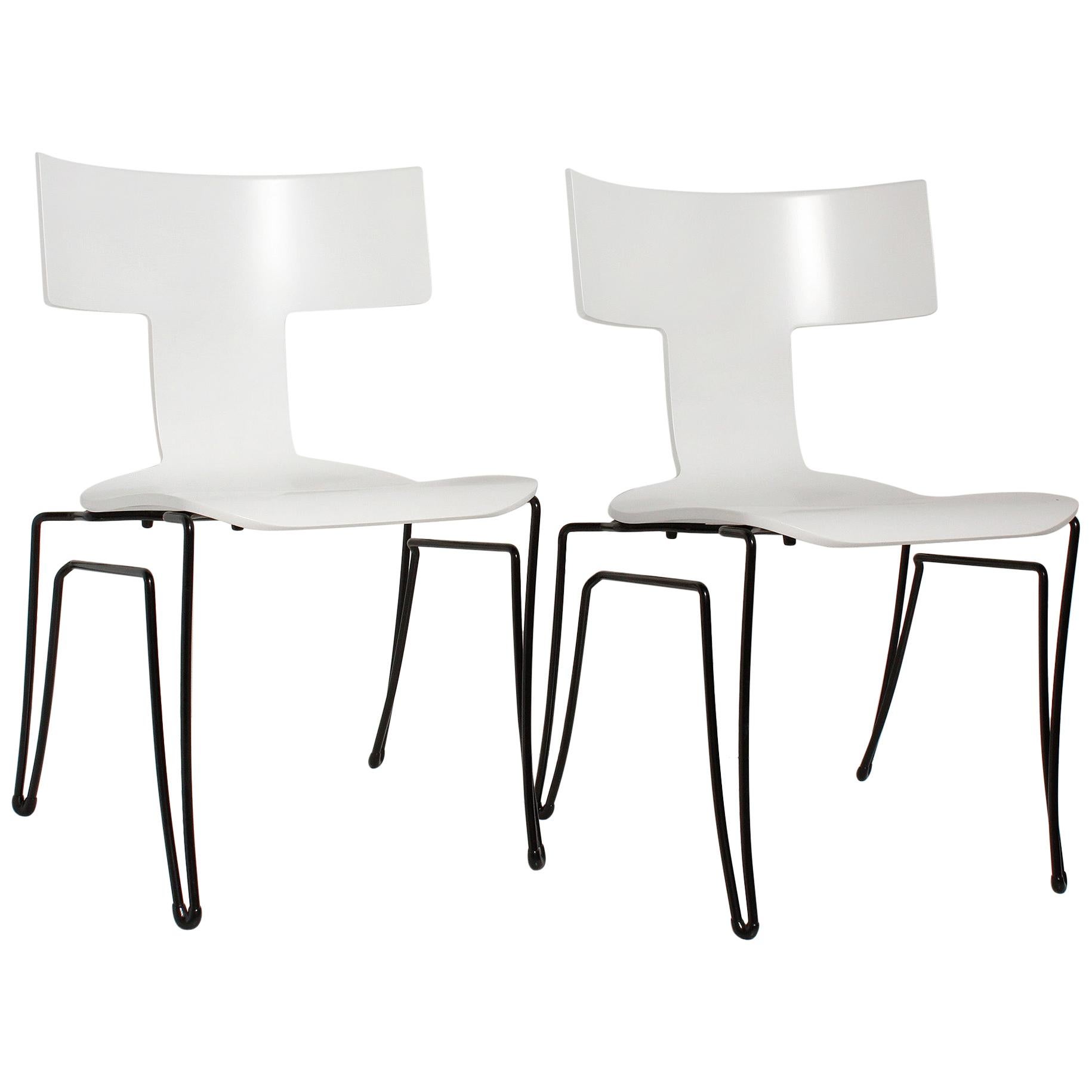 White Anziano Chairs by John Hutton for Donghia, circa 1985