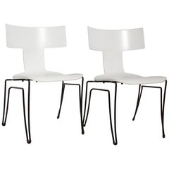 White Anziano Chairs by John Hutton for Donghia, circa 1985