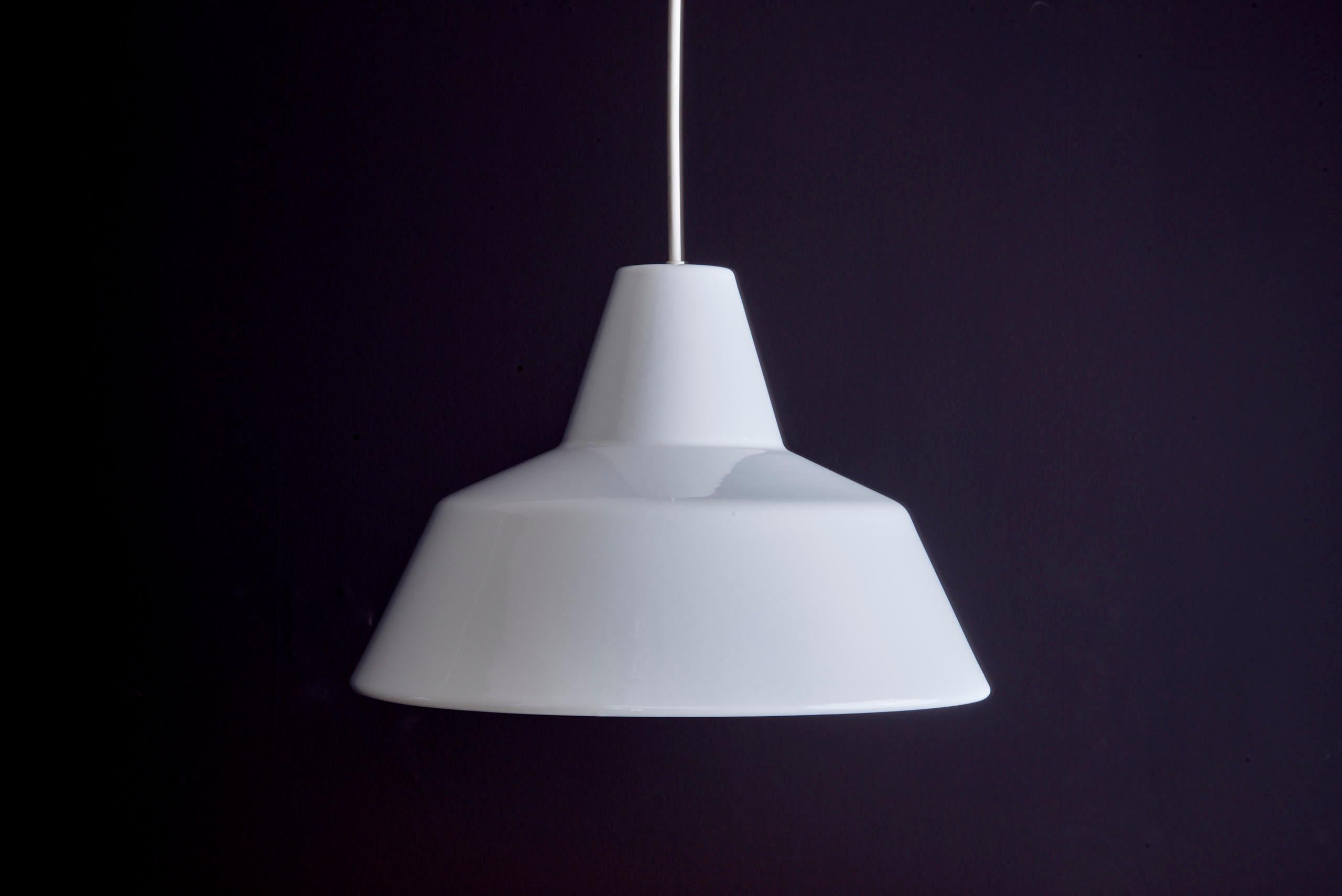 Danish Pair of White Arbejdspendel for Louis Poulsen For Sale